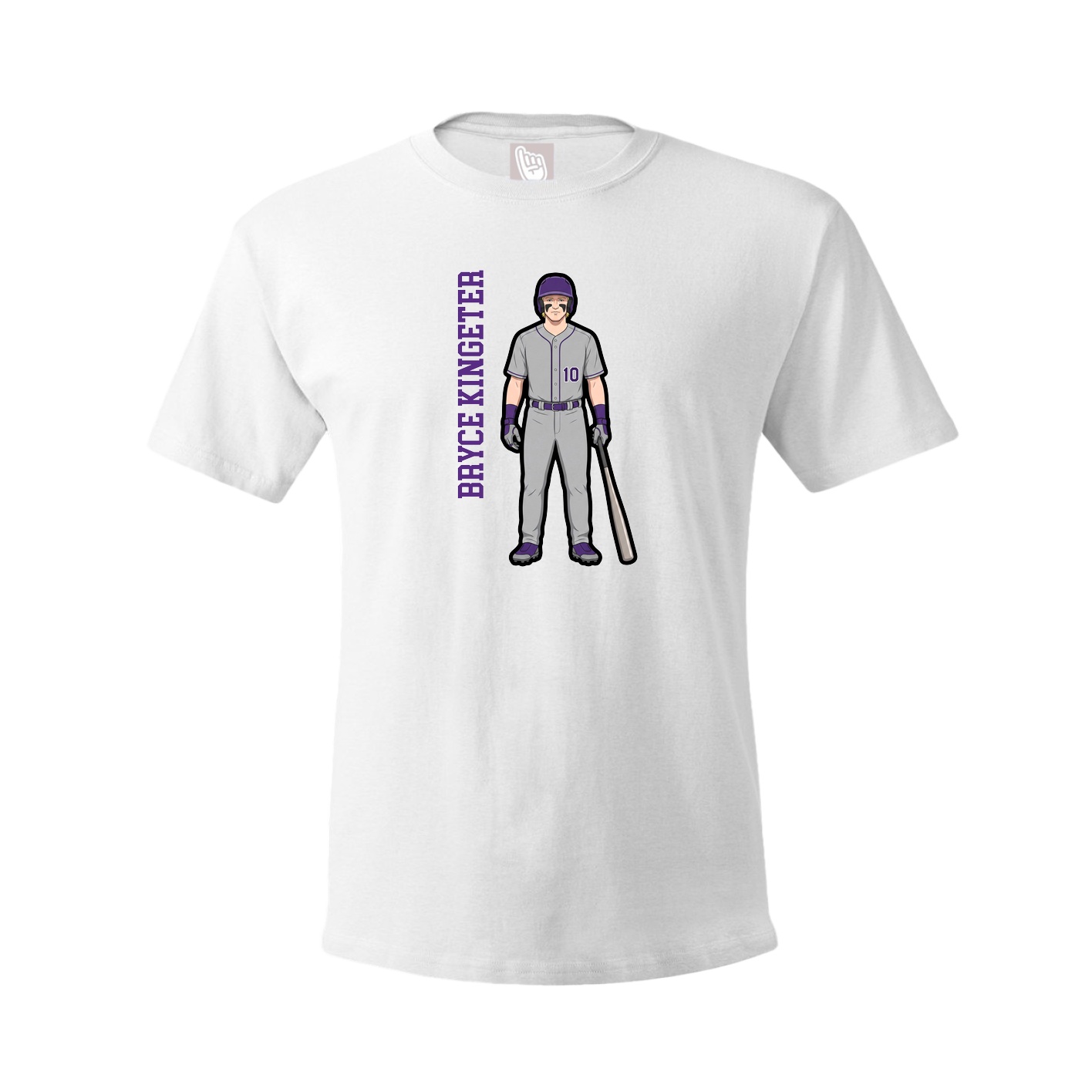 Youth Tee — Name Vertical in White