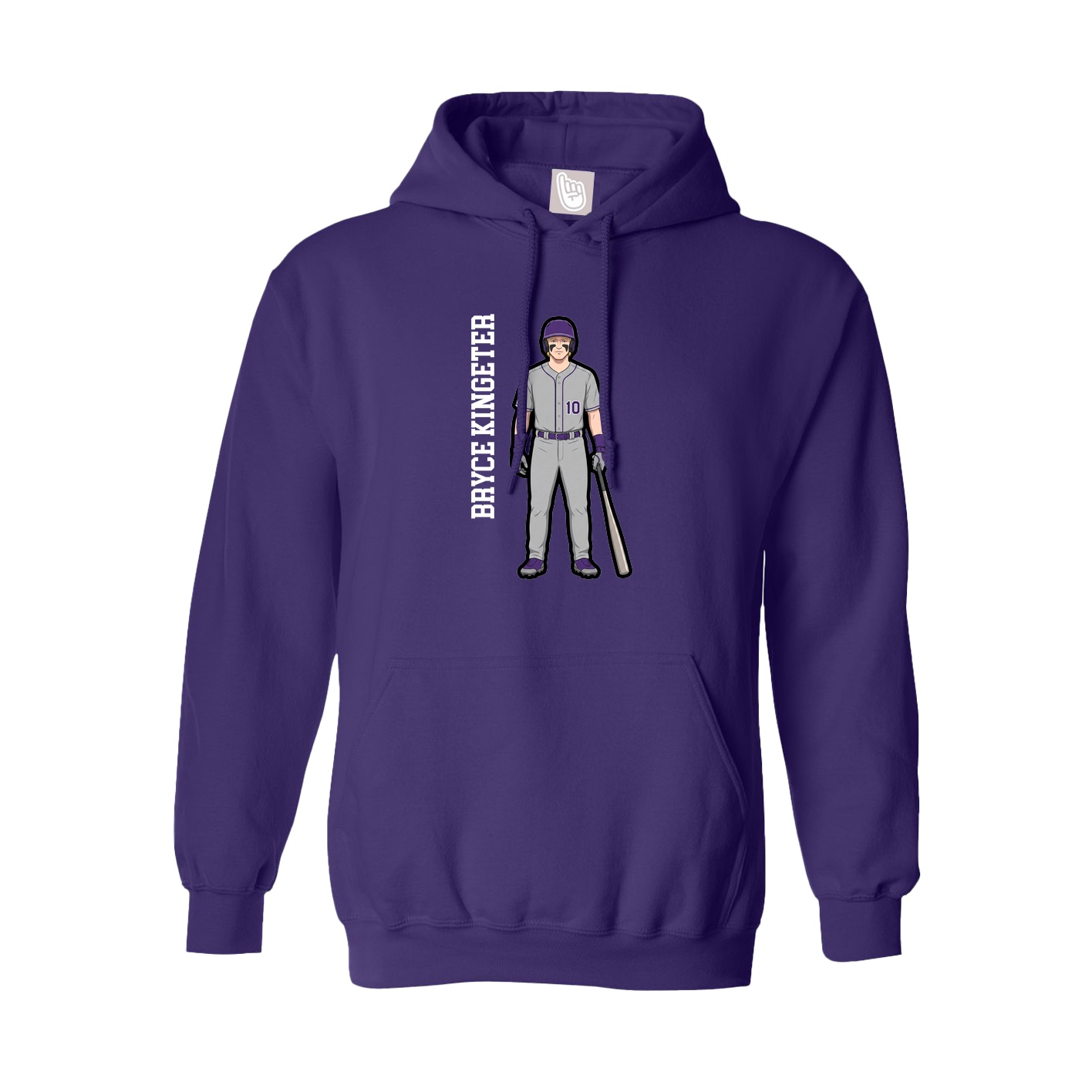 Hoodie — Name Vertical in Purple