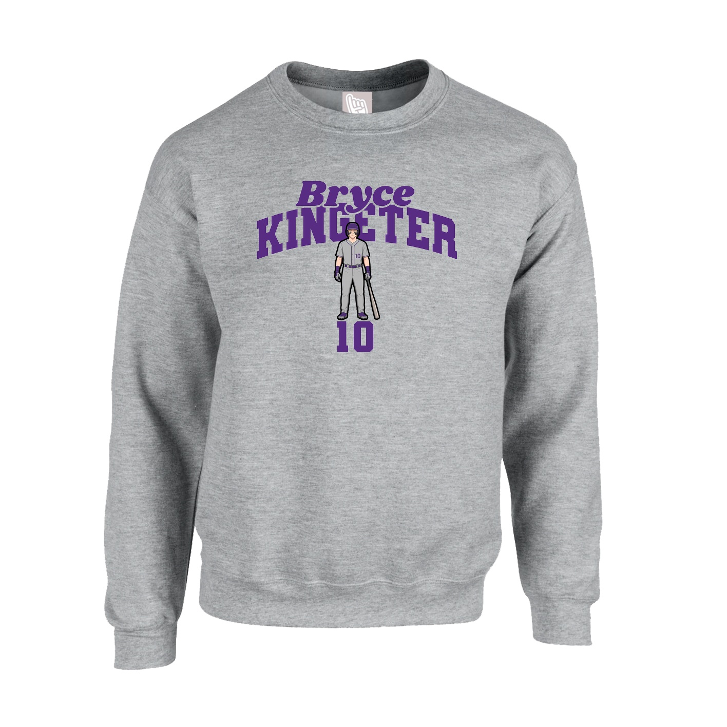 Fleece Crew — Signature Arch in Grey
