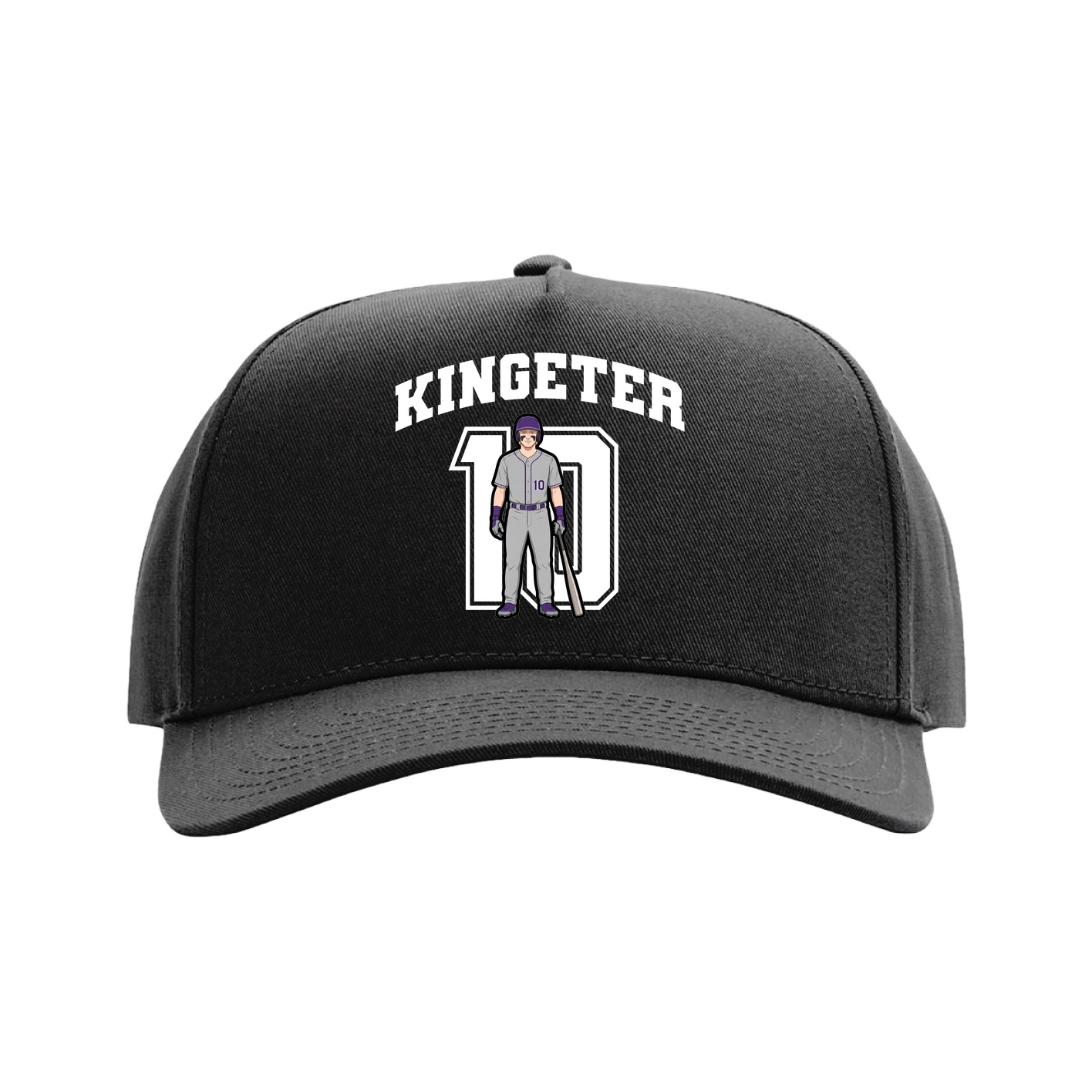 Full Fabric Five-Panel Champ Cap — Number in Black