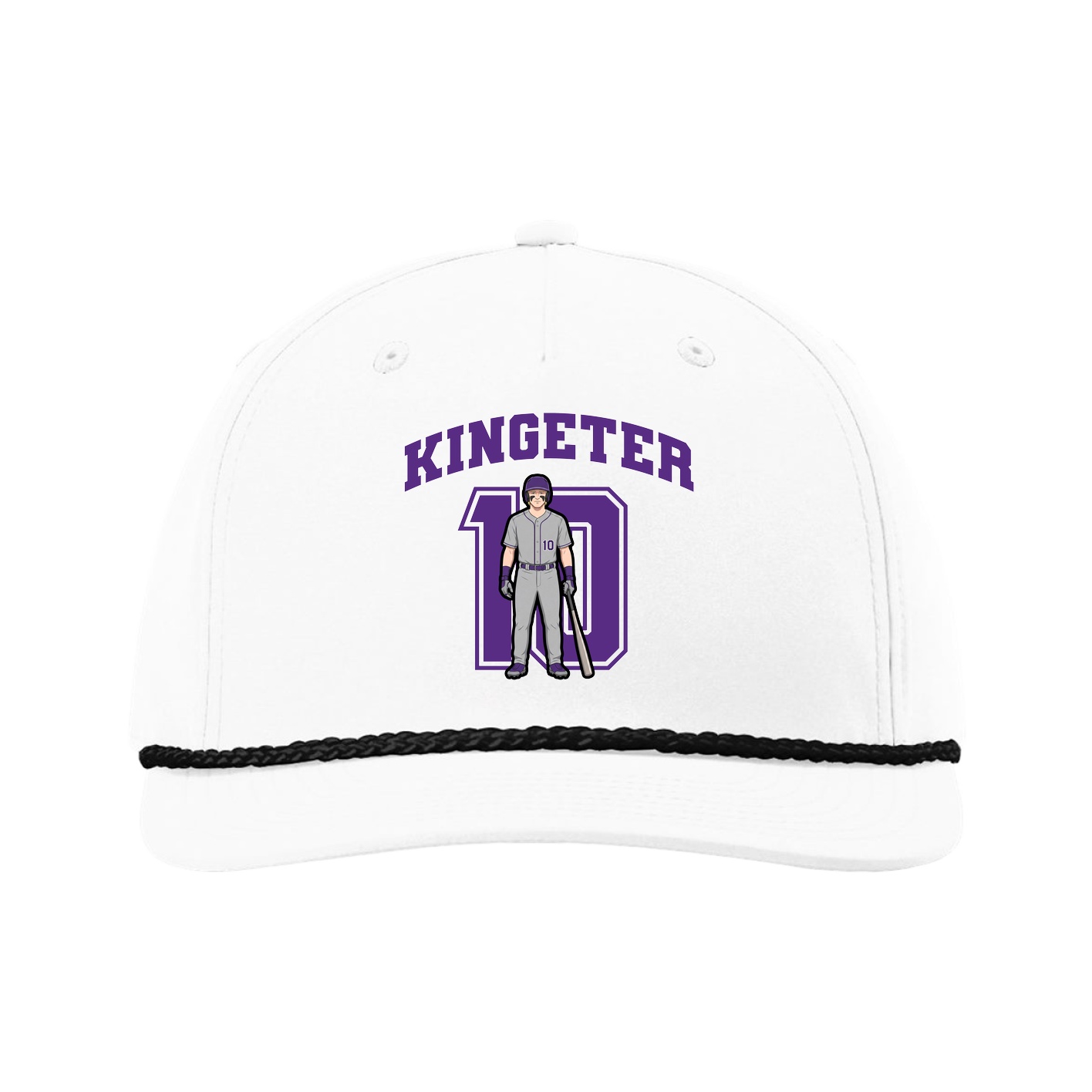Five-Panel Classic Rope Cap — Number in White
