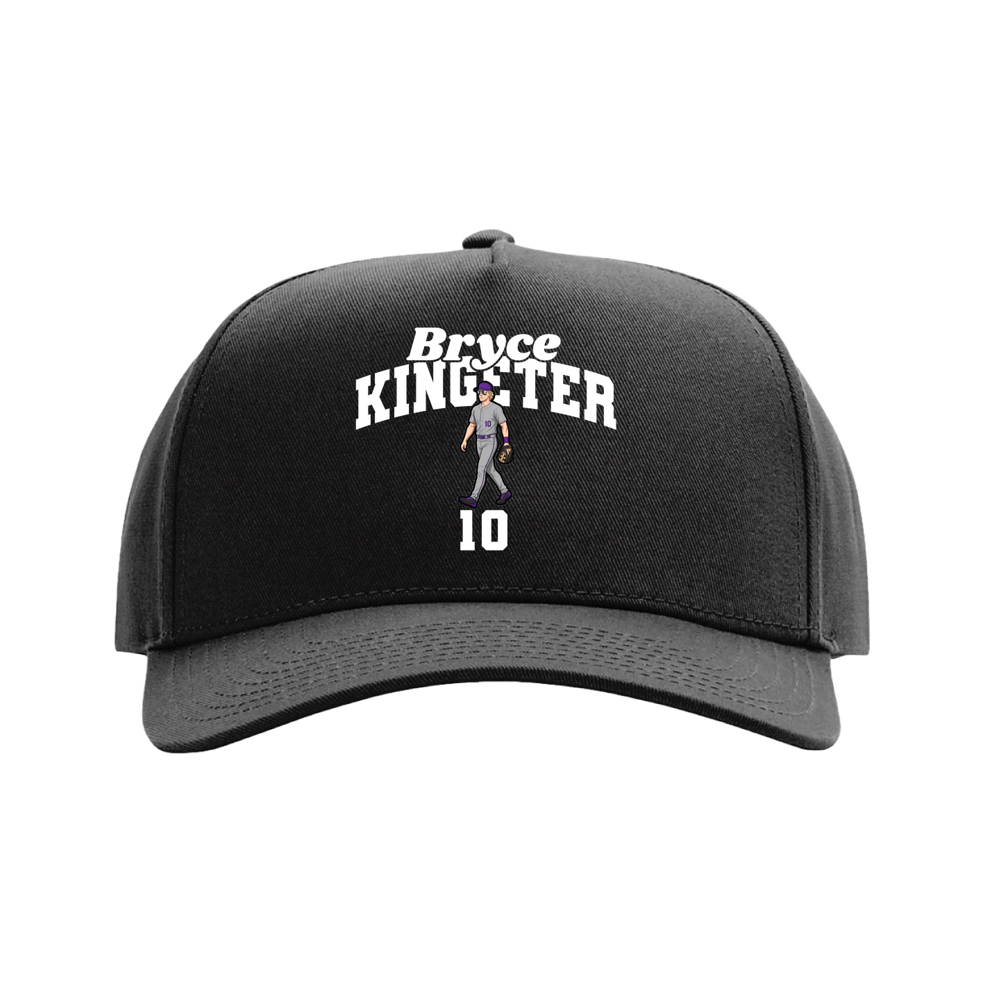 Full Fabric Five-Panel Champ Cap — Signature Arch in Black