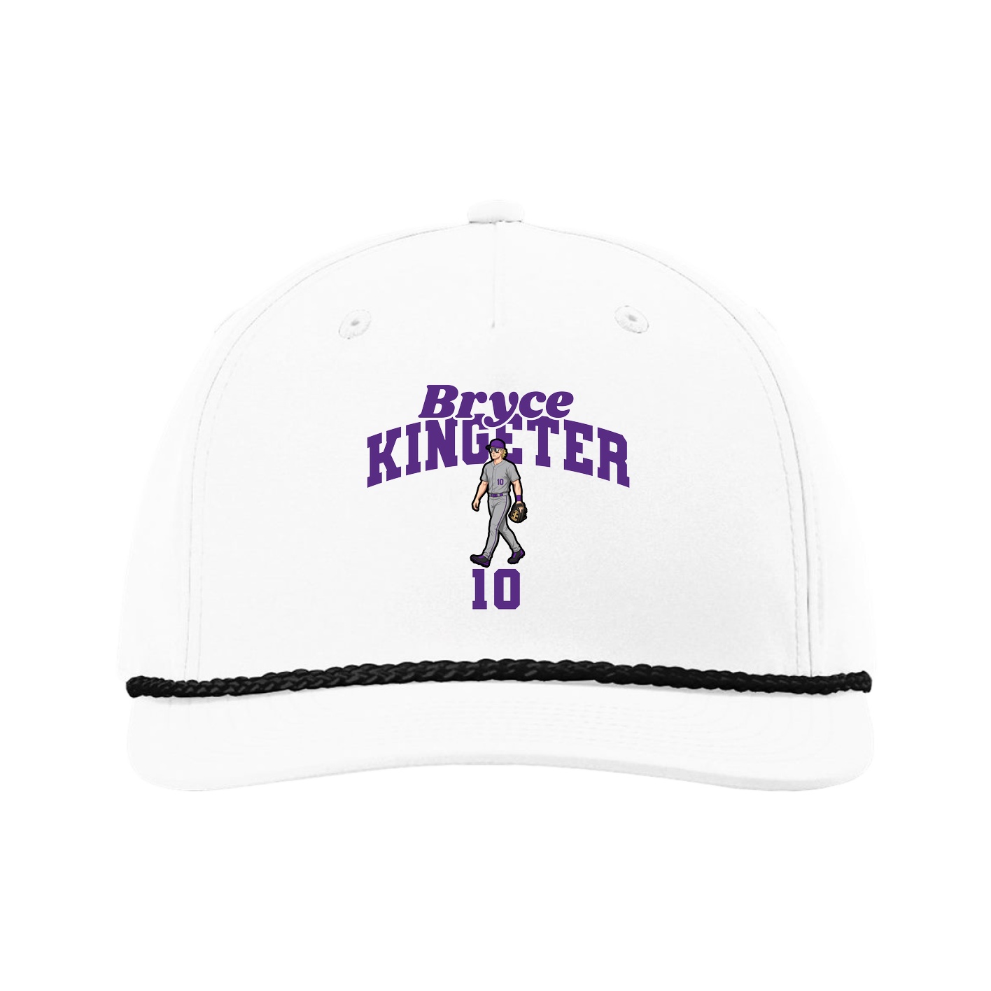 Five-Panel Classic Rope Cap — Signature Arch in White