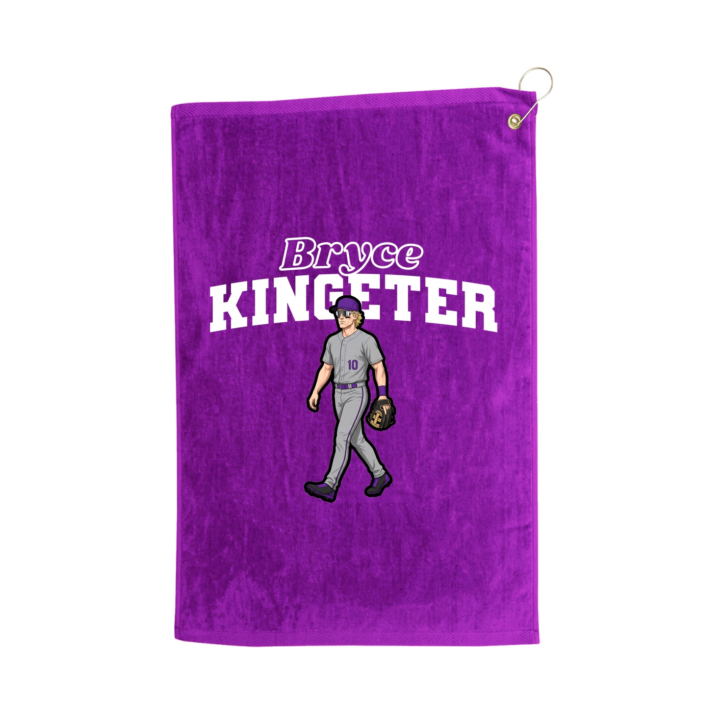 Golf Towel — Name Arch in Purple
