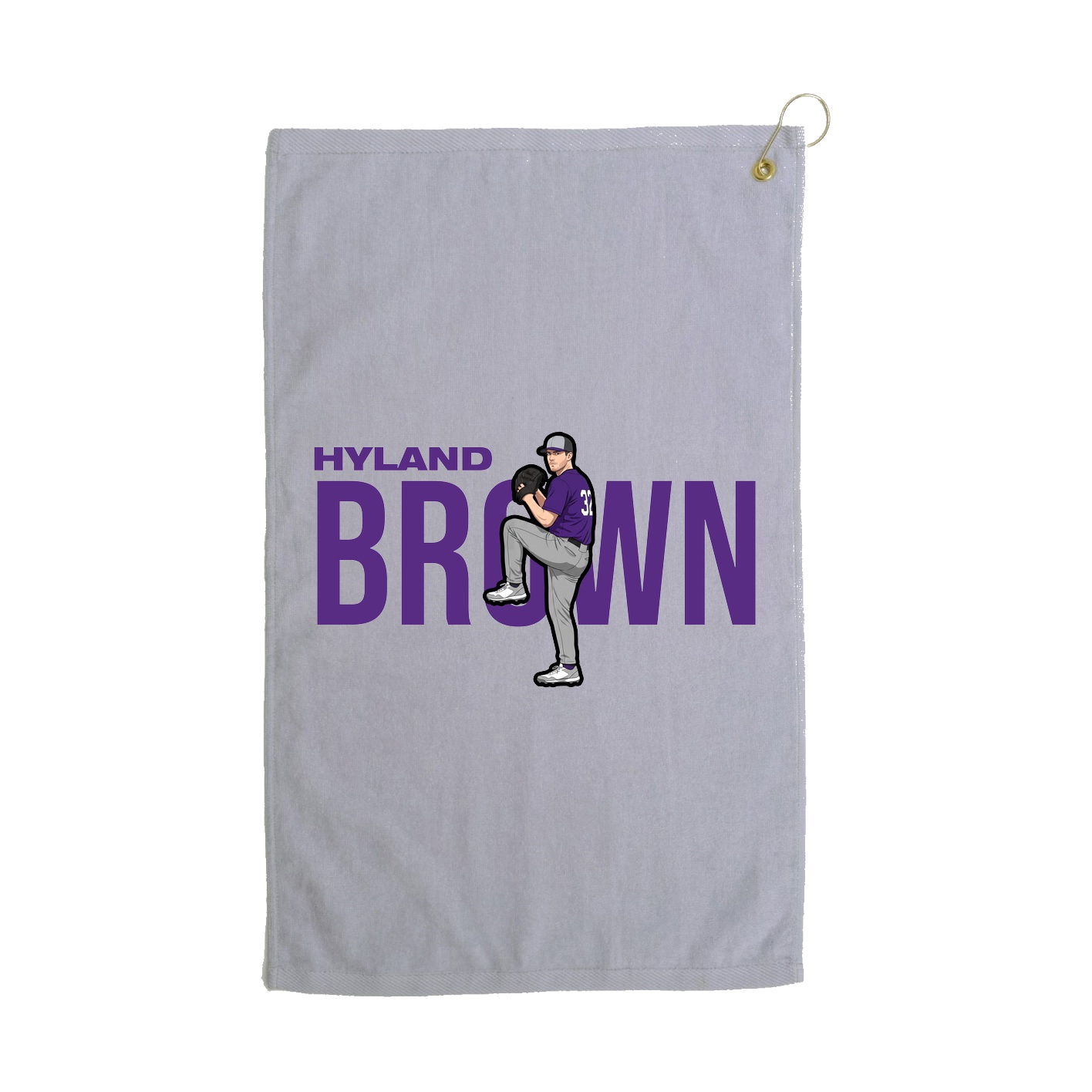 Golf Towel — Player Name in Grey