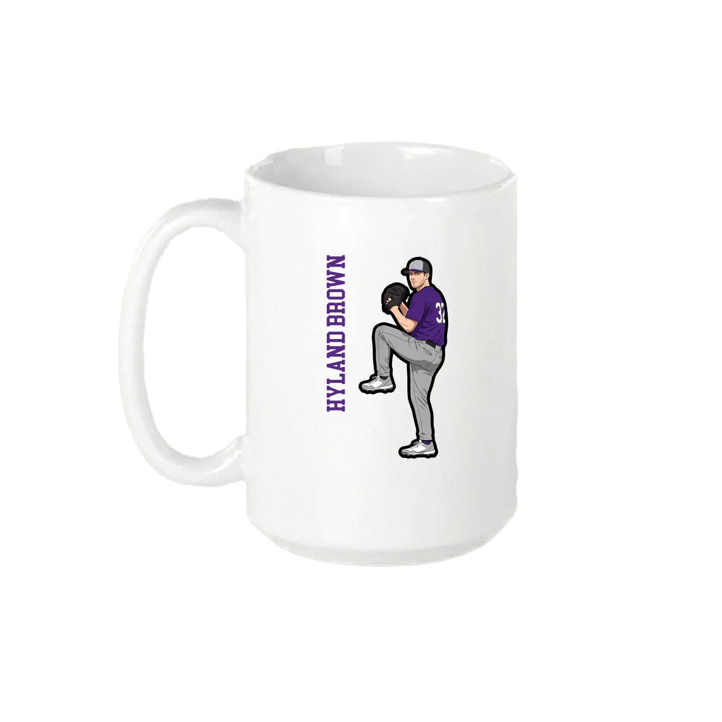 15oz Coffee Mug — Name Vertical in White