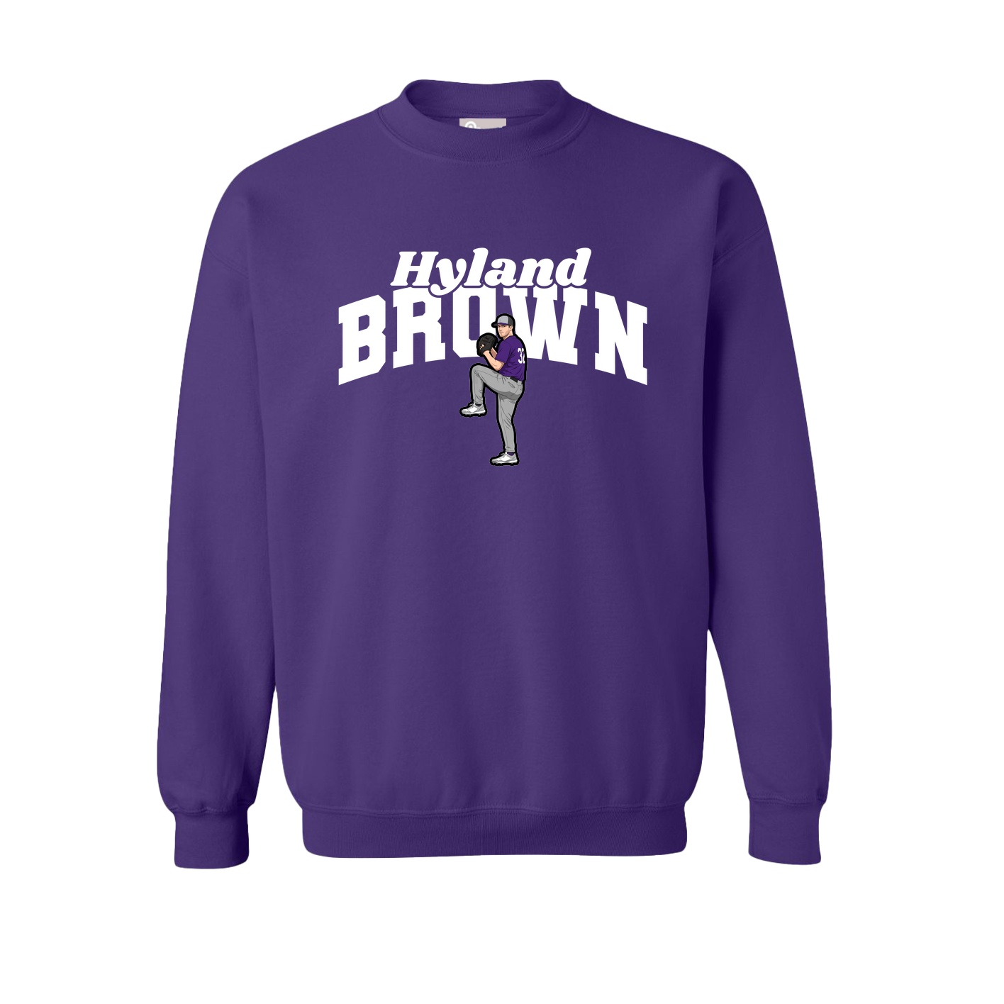 Fleece Crew — Signature Arch in Purple