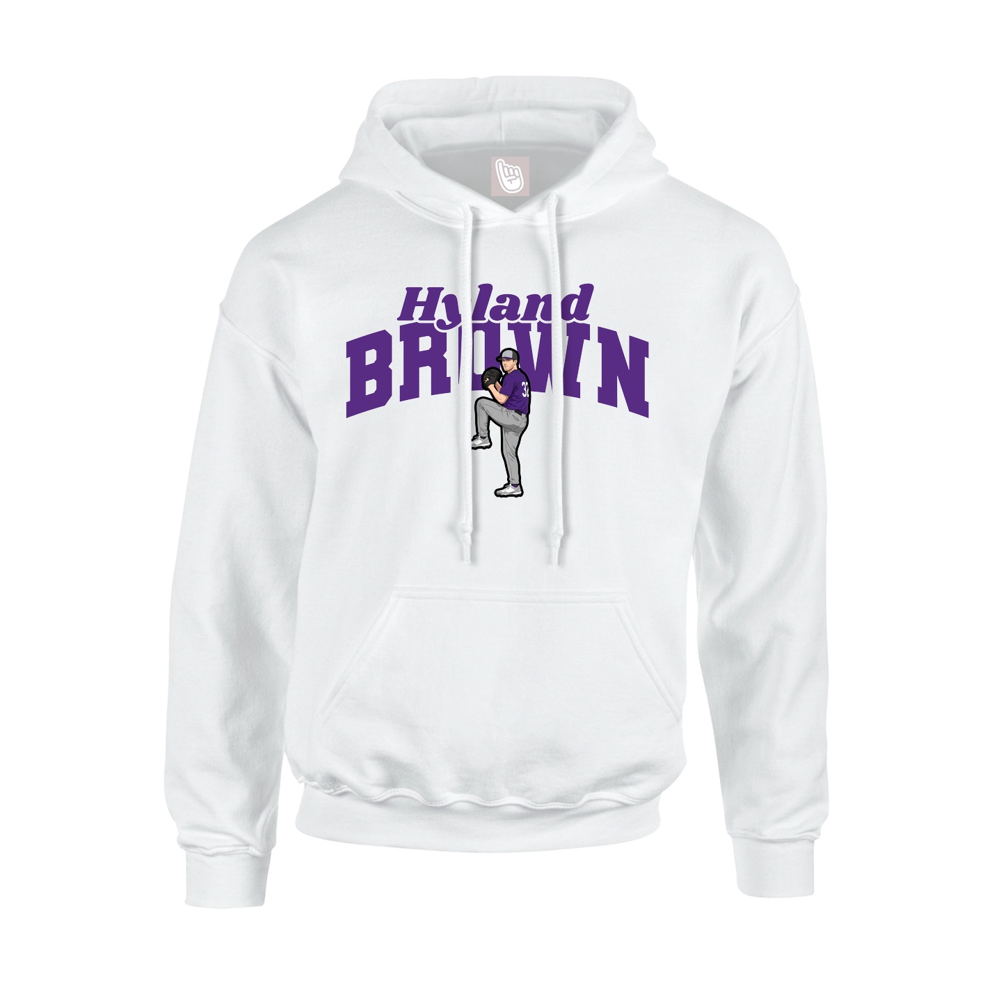 Youth Hoodie — Signature Arch in White