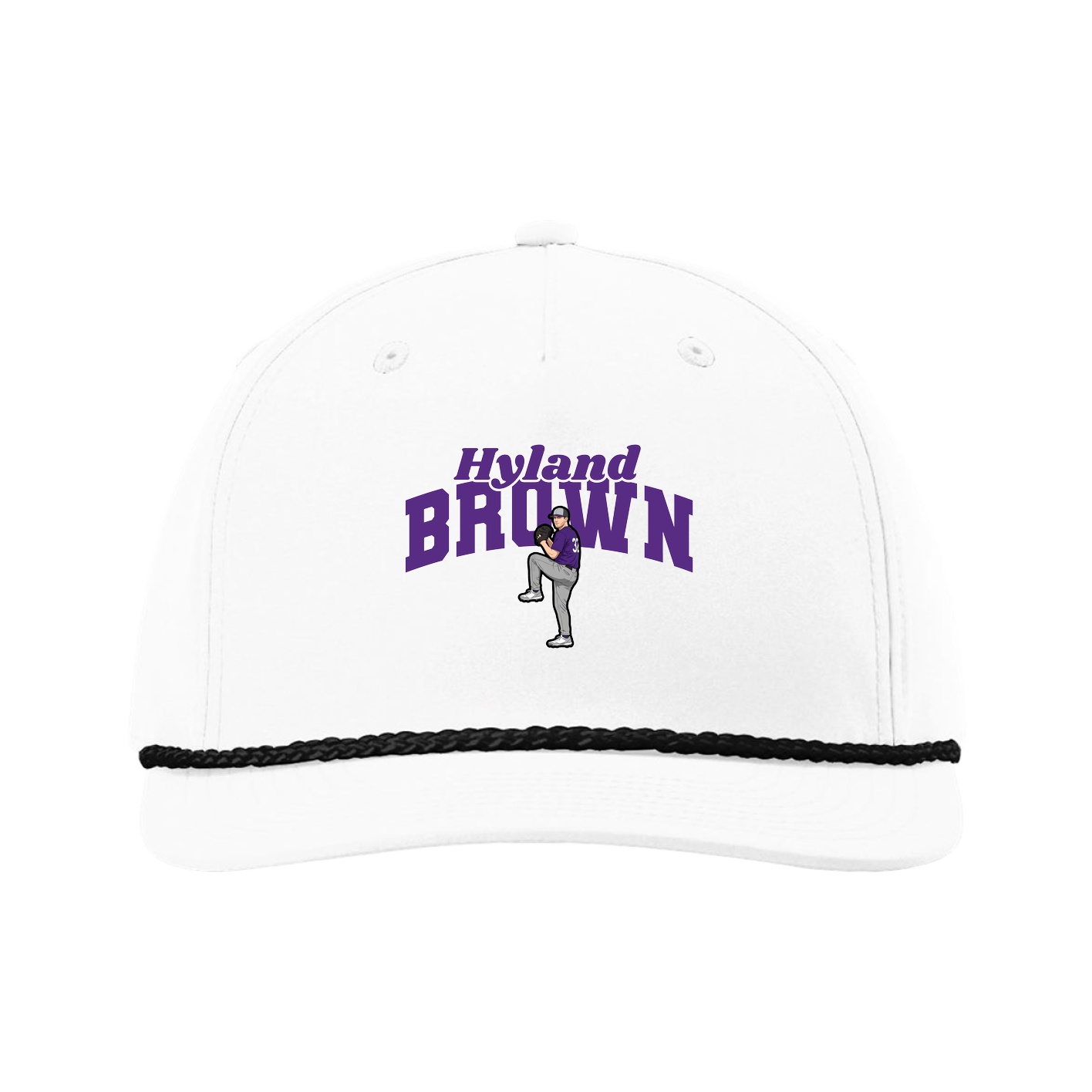 Five-Panel Classic Rope Cap — Signature Arch in White