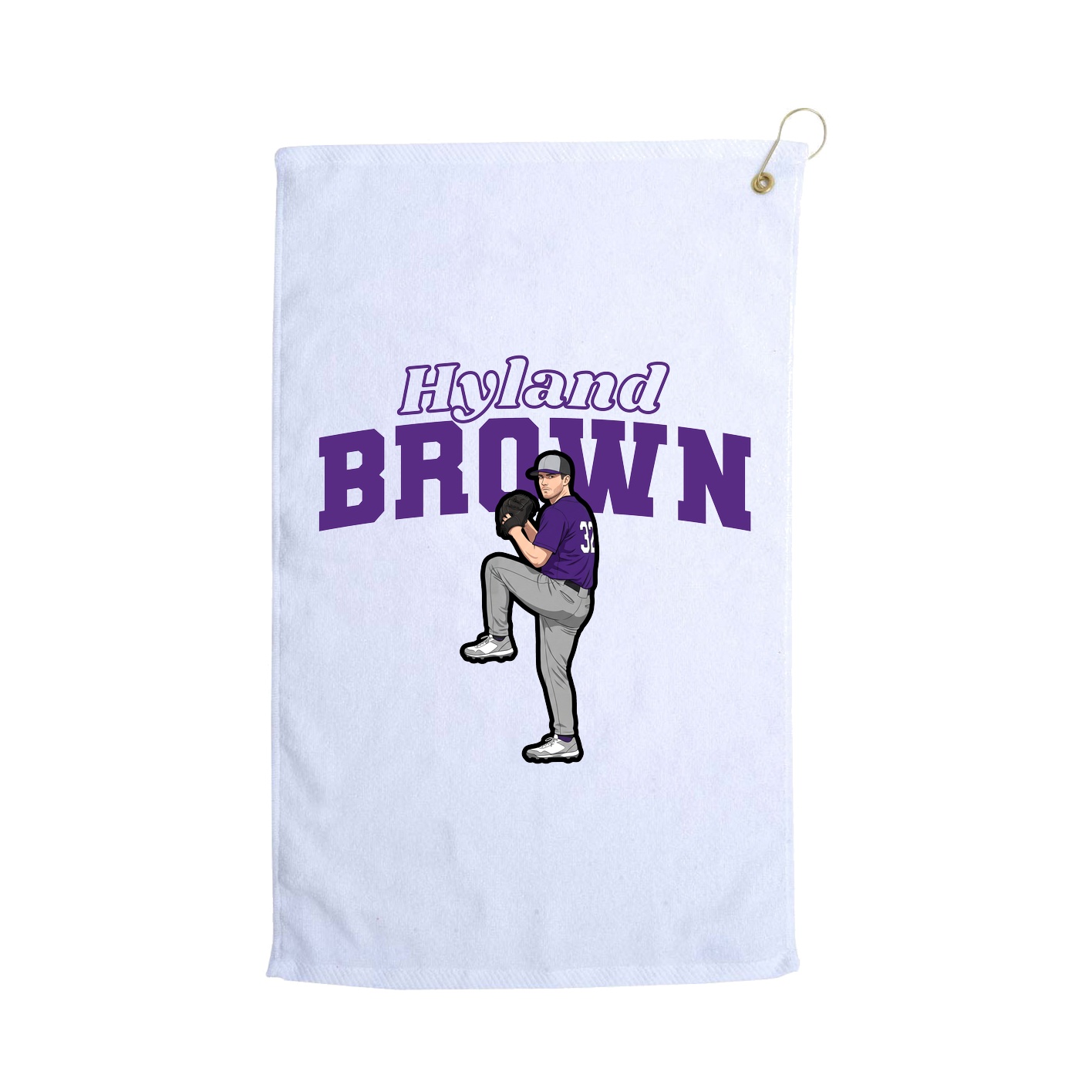 Golf Towel — Name Arch in White