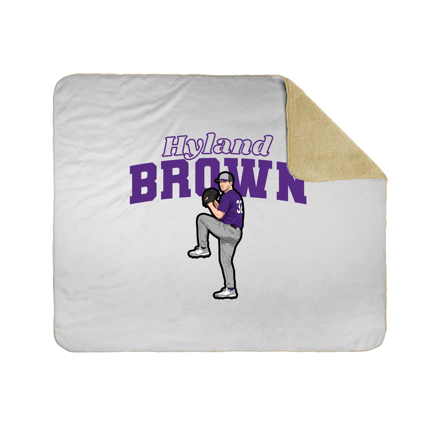 Throw Blanket — Name Arch in White