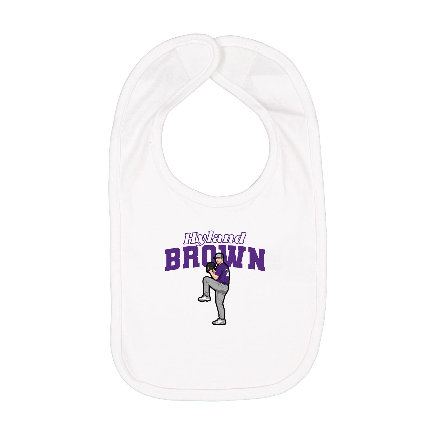 Infant Bib — Name Arch in White