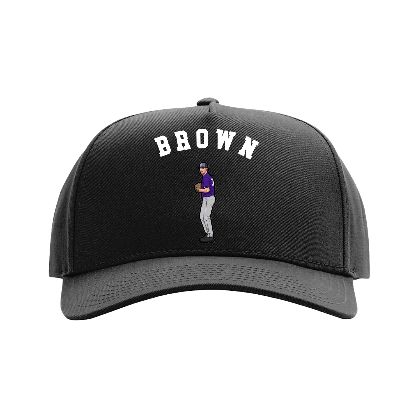 Full Fabric Five-Panel Champ Cap — Shirsey Arch in Black