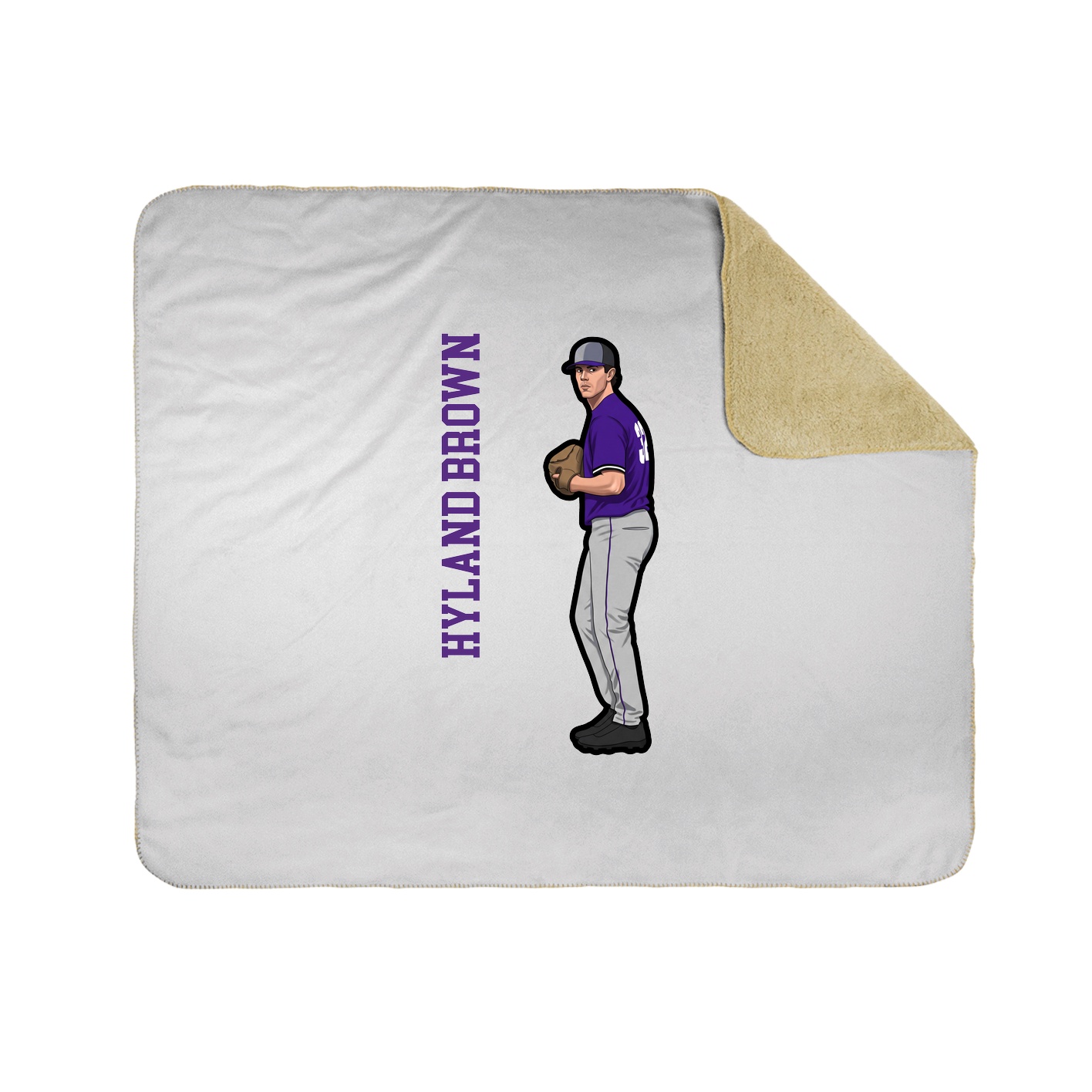 Throw Blanket — Name Vertical in White