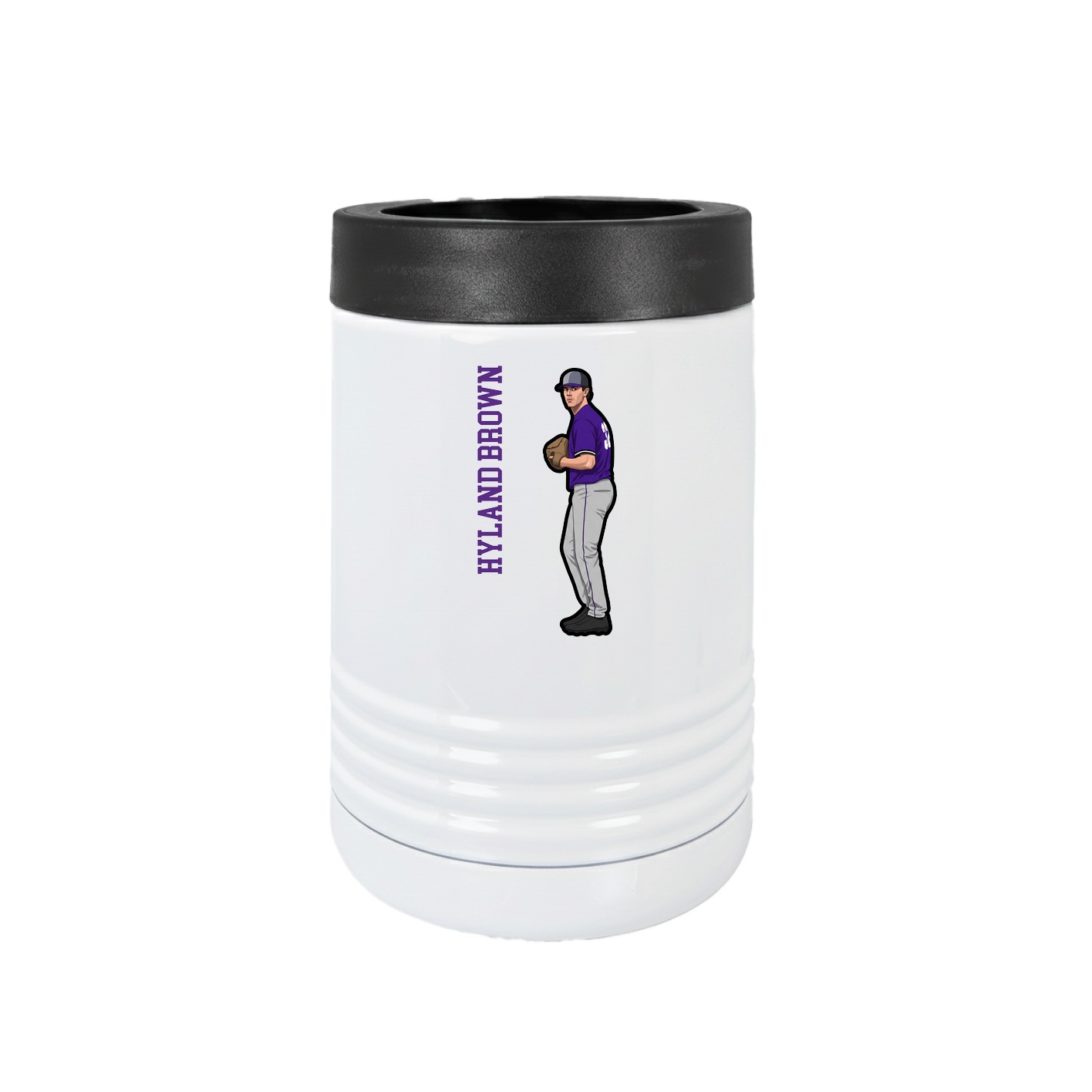 Beverage Holder — Name Vertical in White
