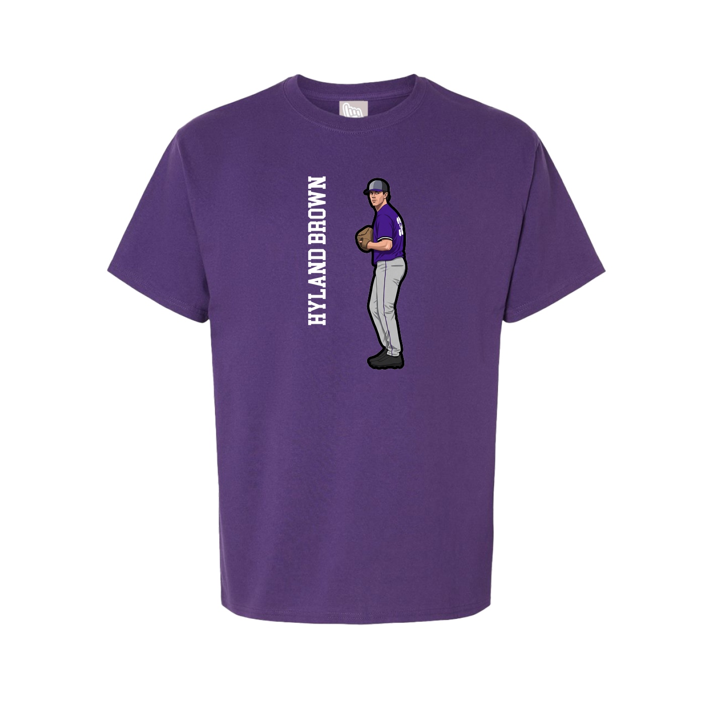 Youth Tee — Name Vertical in Purple