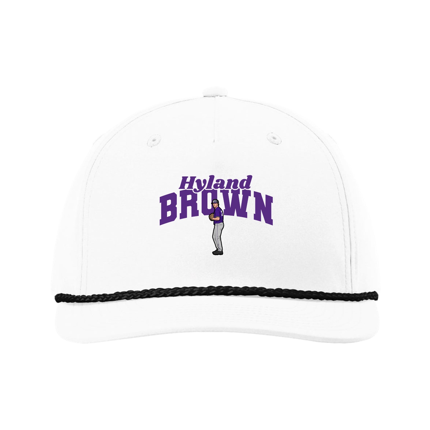 Five-Panel Classic Rope Cap — Signature Arch in White