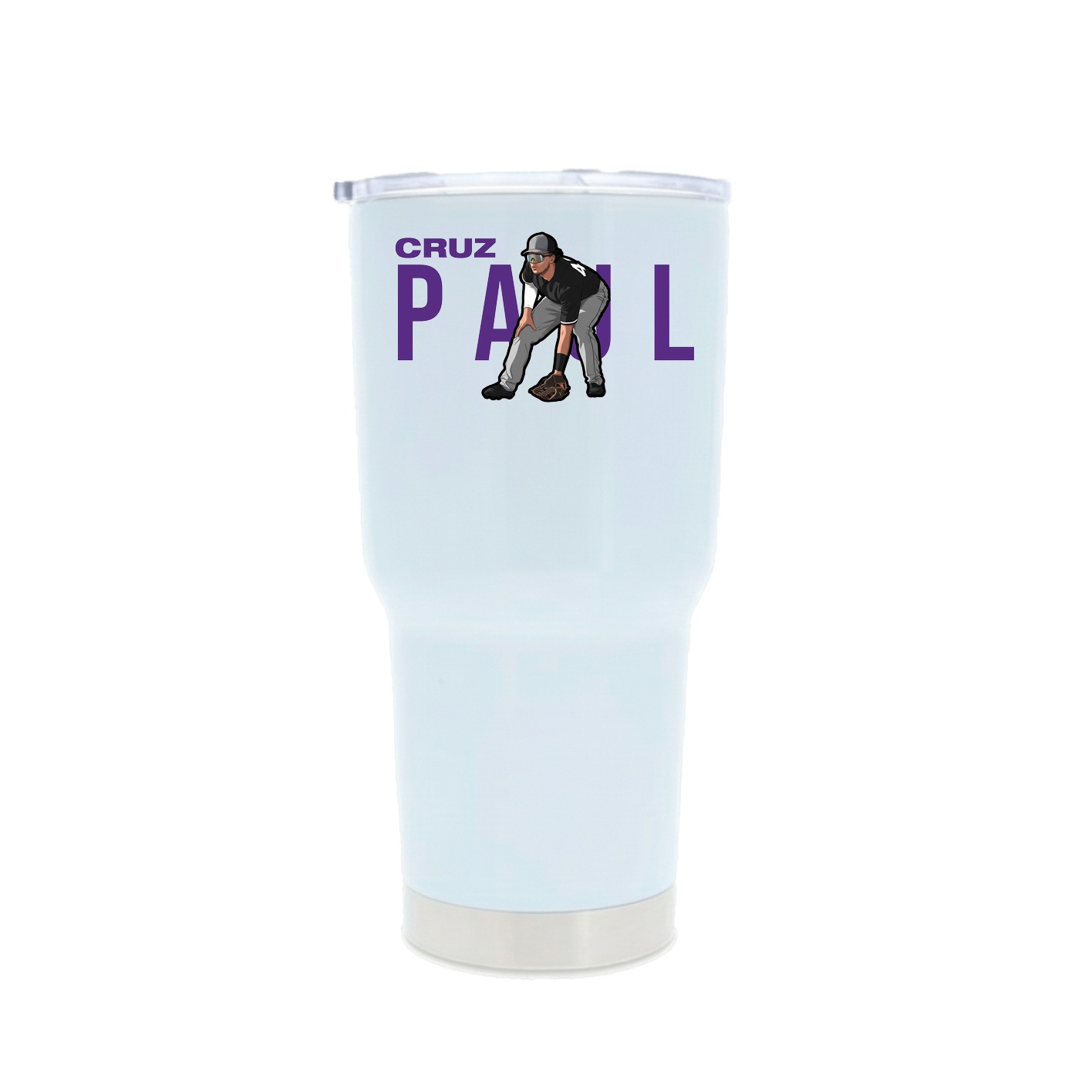 30oz Stainless Steel Tumbler — Player Name in White