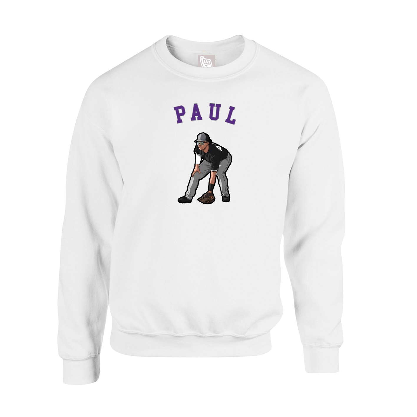 Fleece Crew — Shirsey Arch in White