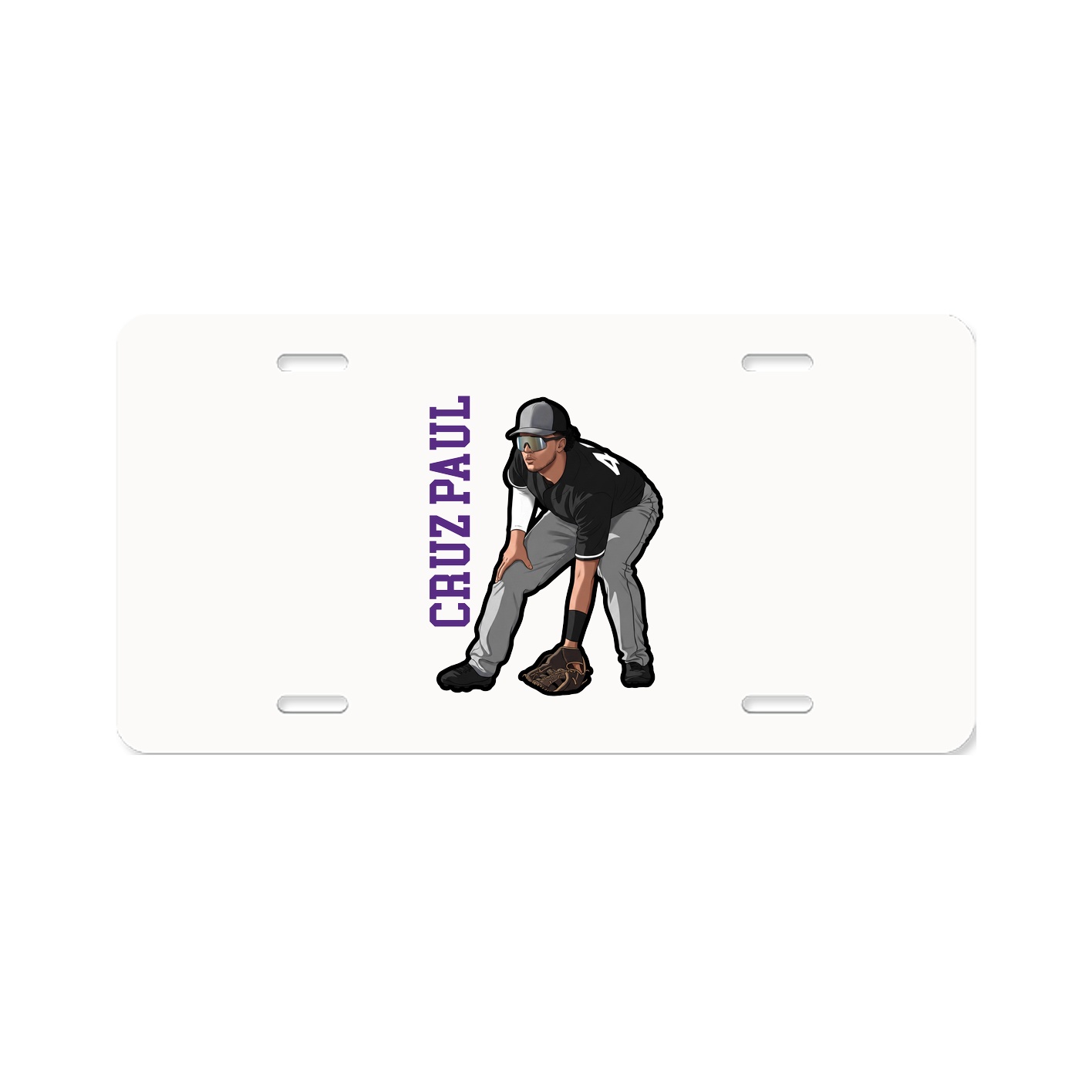 License Plate — Name Vertical in Classic