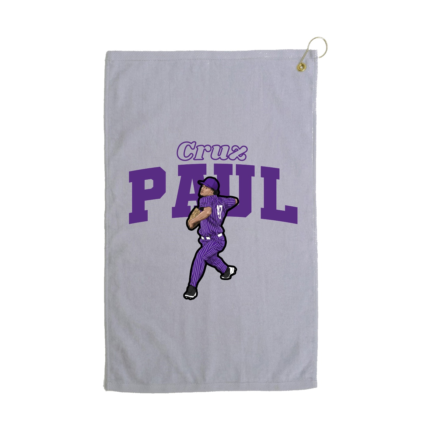 Golf Towel — Name Arch in Grey