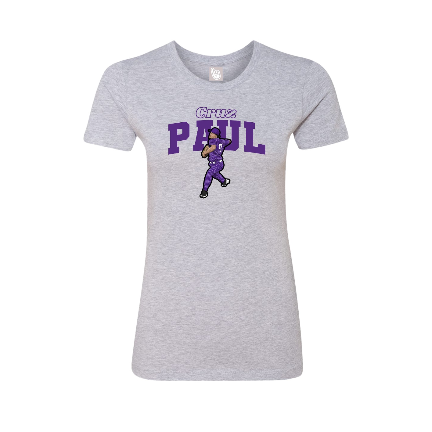 Fitted Women's Tee — Name Arch in Grey