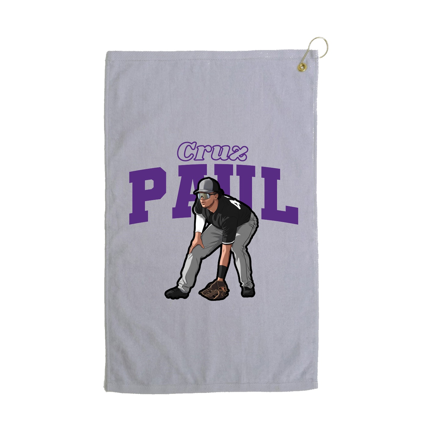 Golf Towel — Name Arch in Grey