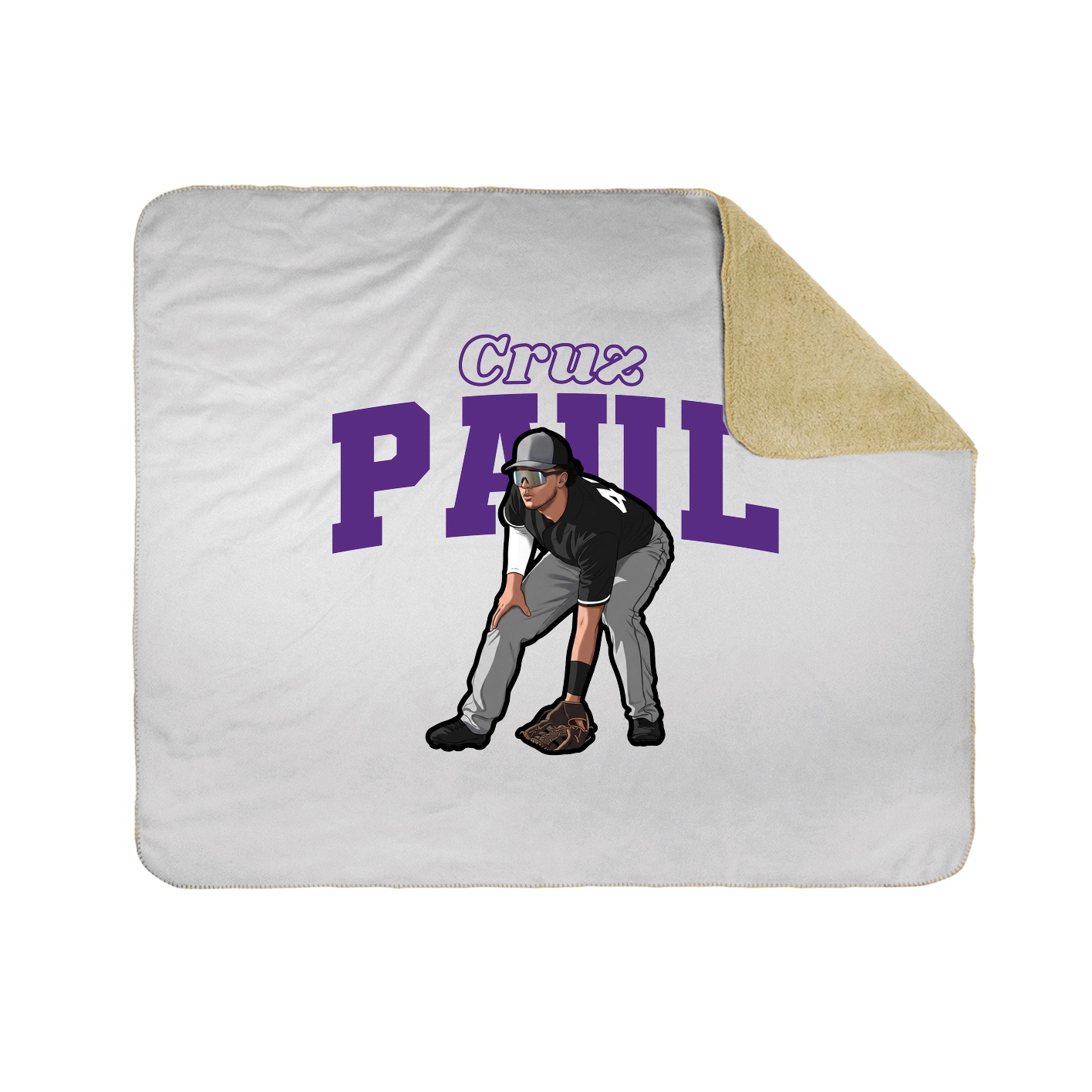 Throw Blanket — Name Arch in White