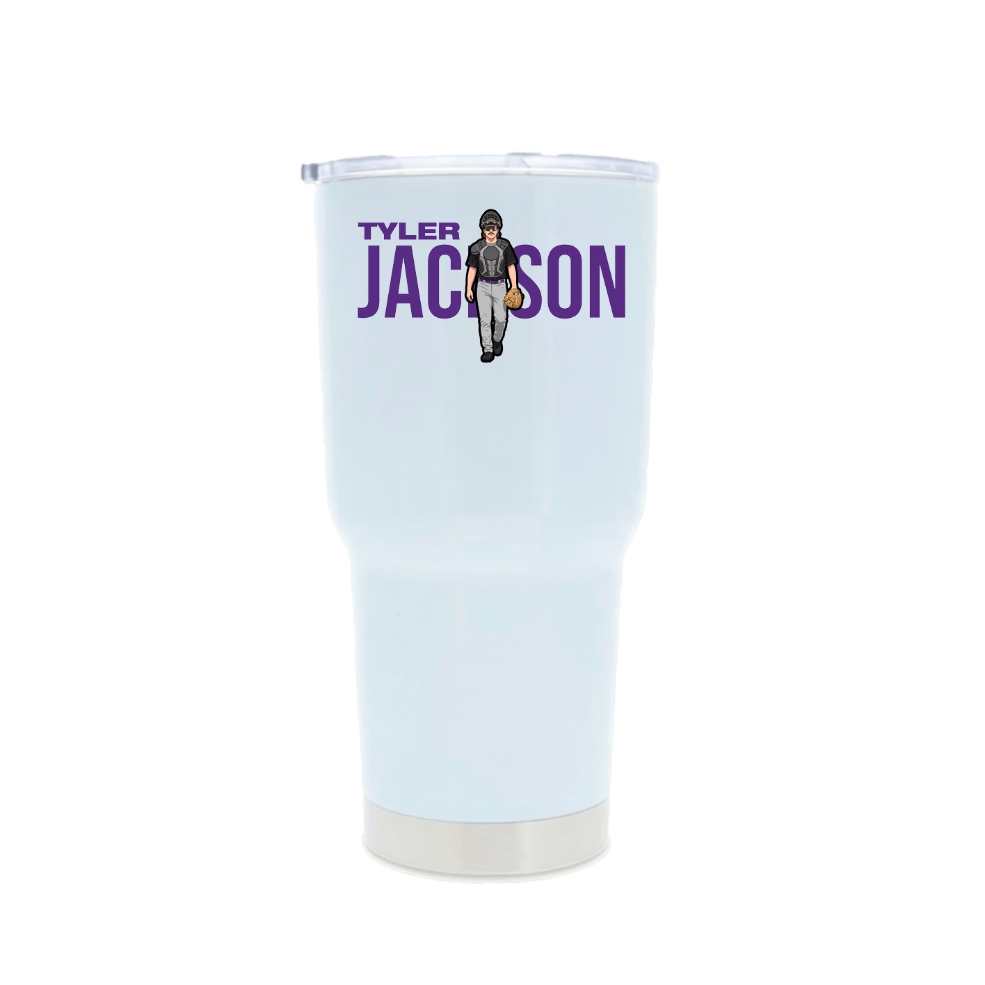30oz Stainless Steel Tumbler — Player Name in White