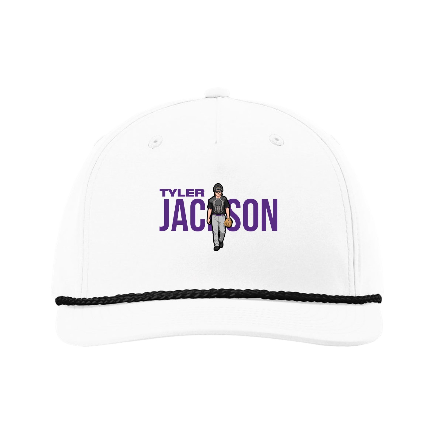 Five-Panel Classic Rope Cap — Player Name in White