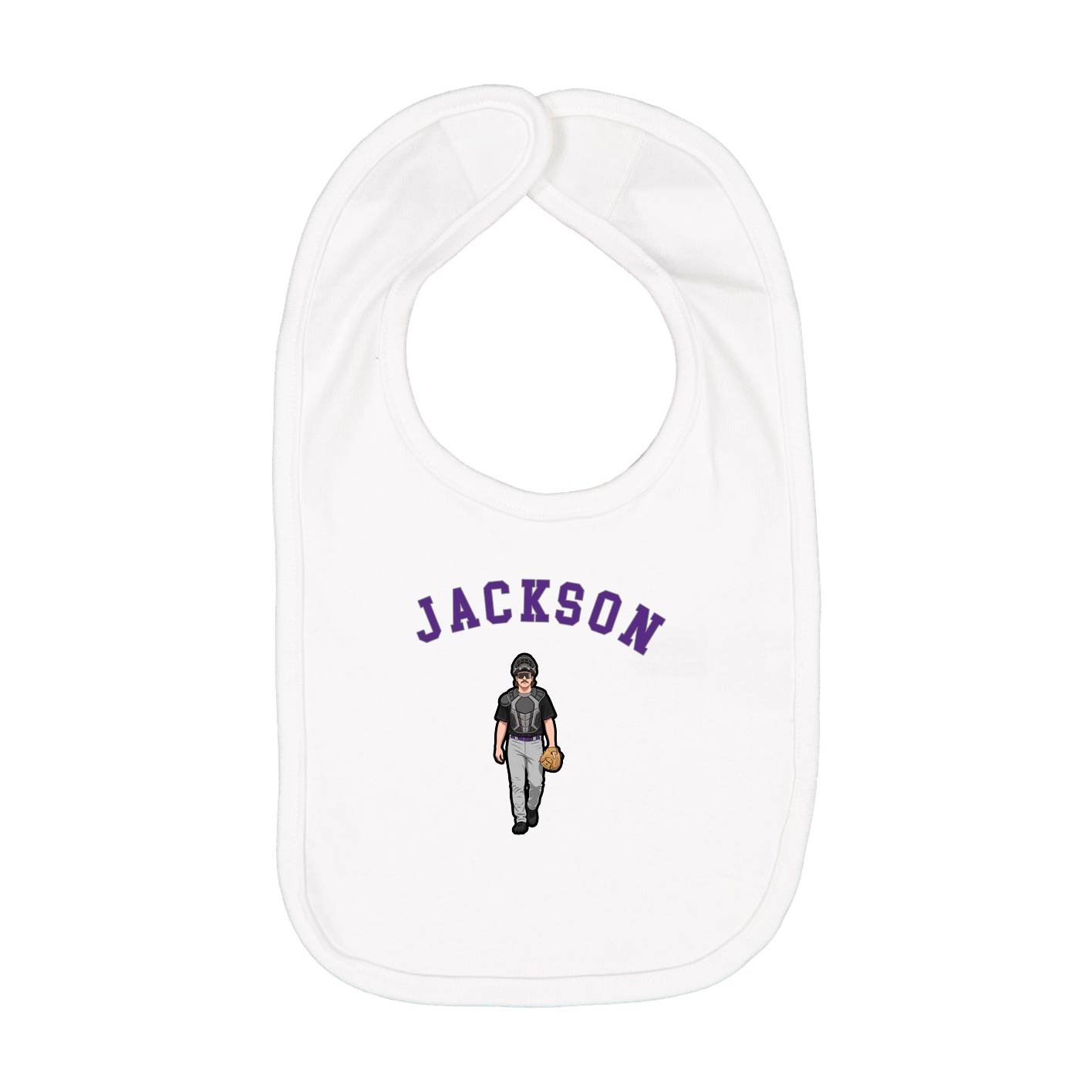 Infant Bib — Shirsey Arch in White