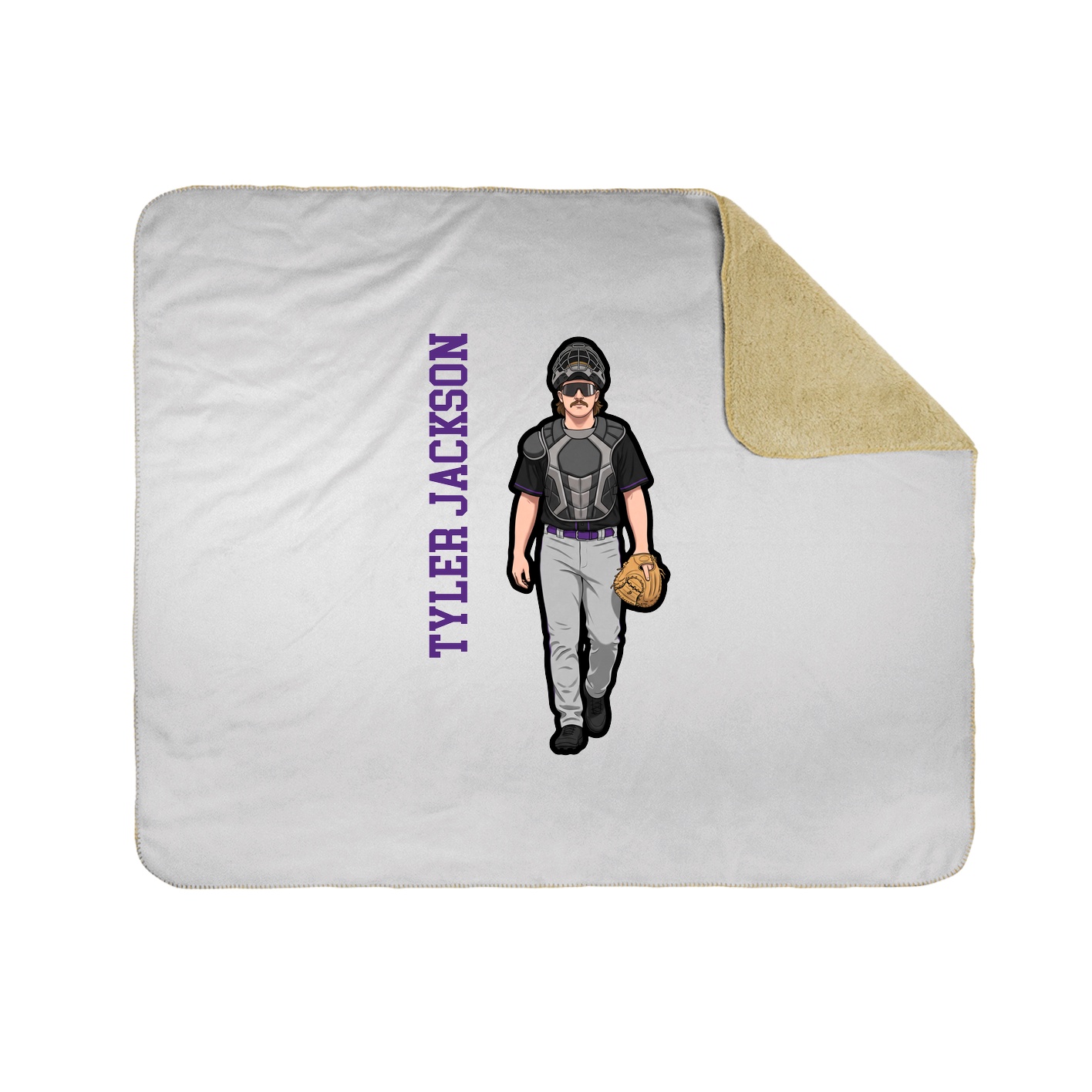 Throw Blanket — Name Vertical in White
