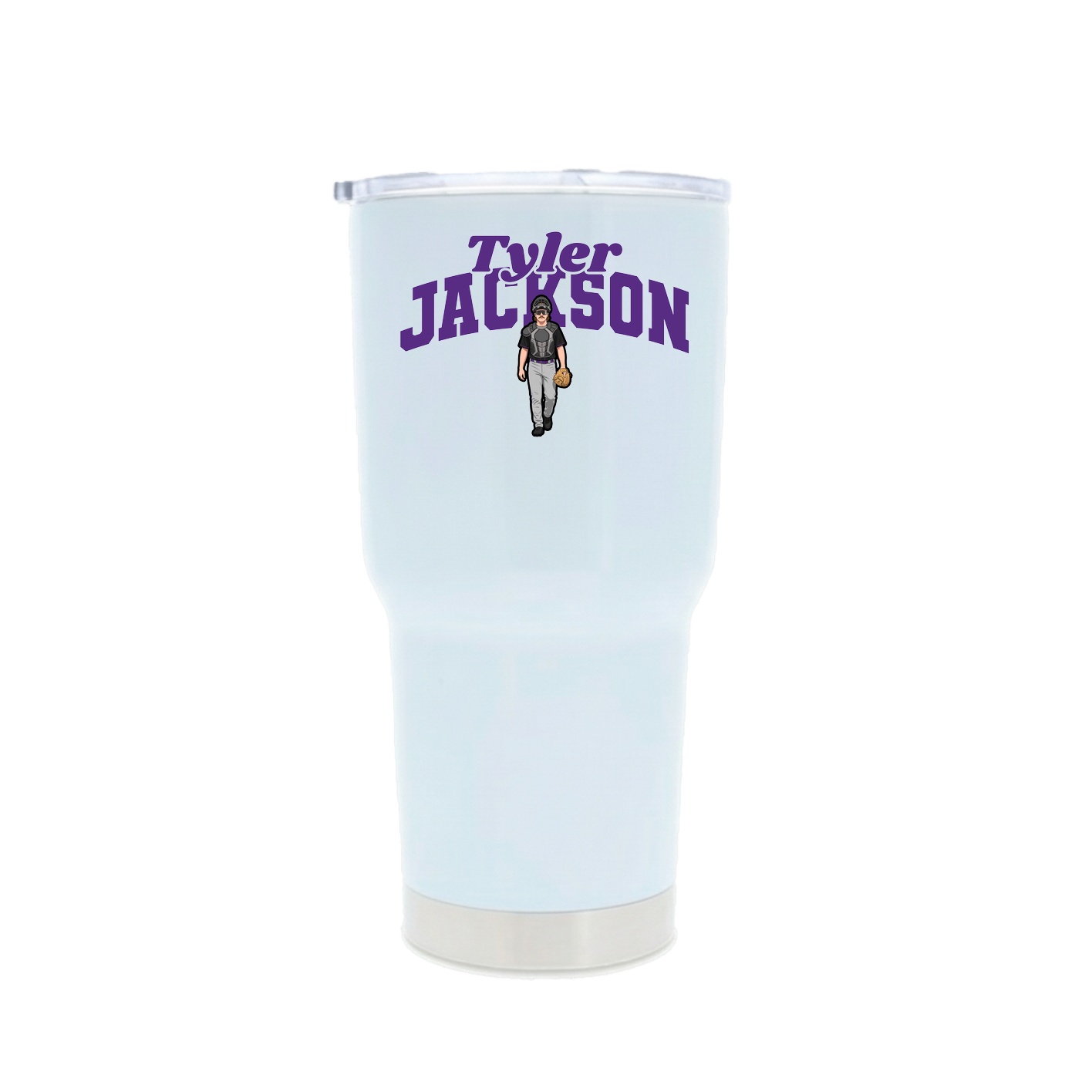 30oz Stainless Steel Tumbler — Signature Arch in White