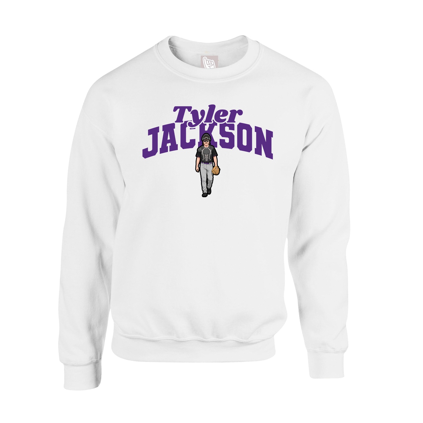 Fleece Crew — Signature Arch in White