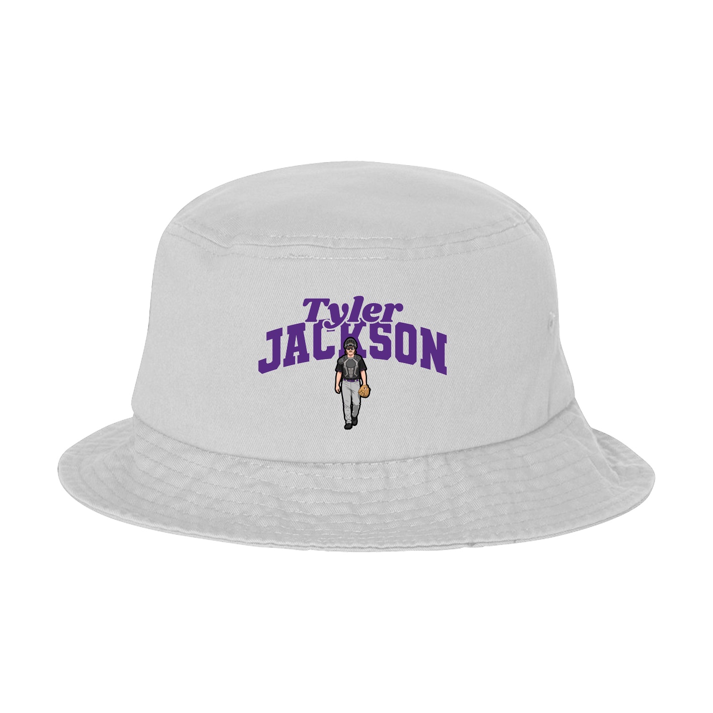 Bucket Cap — Signature Arch in White