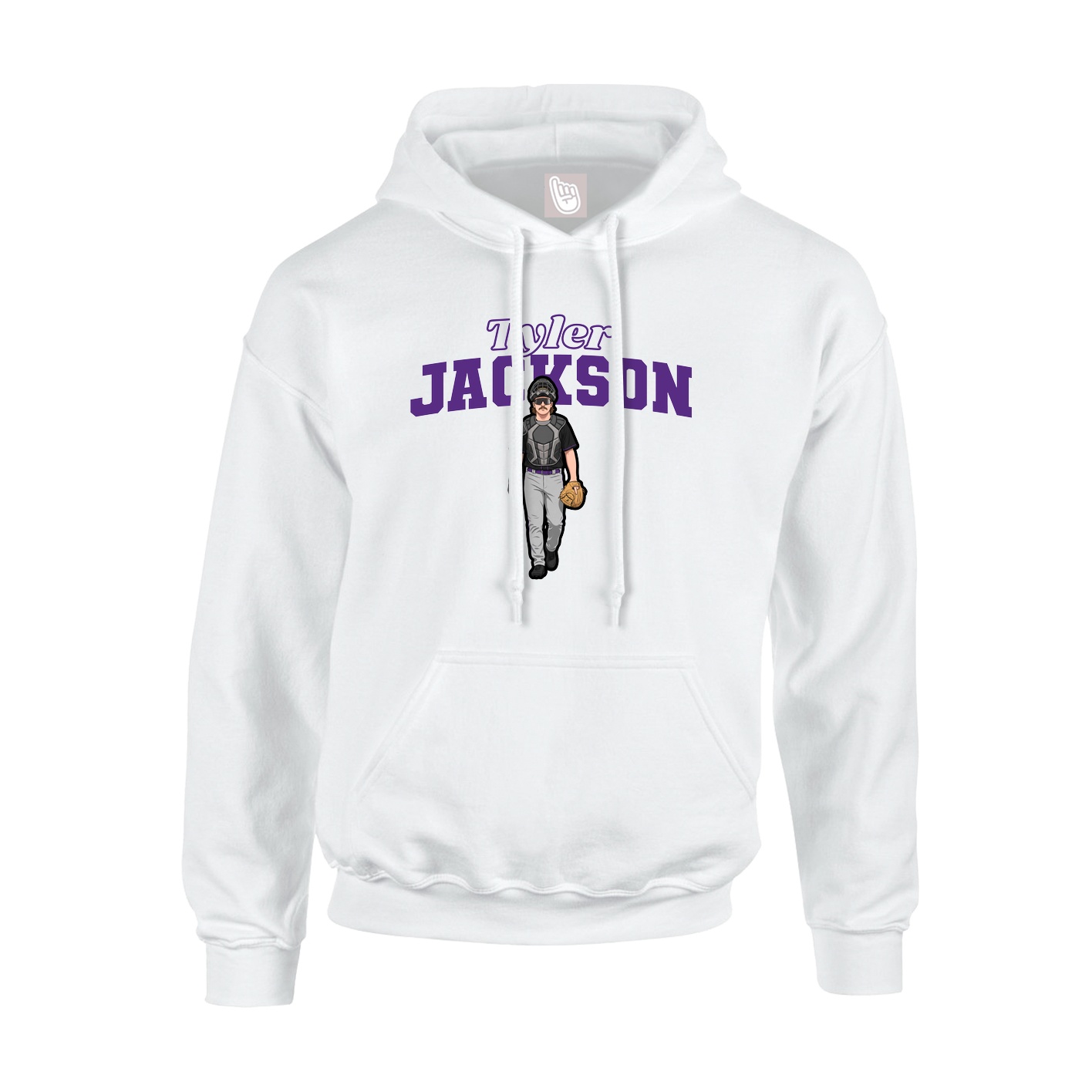 Hoodie — Name Arch in White