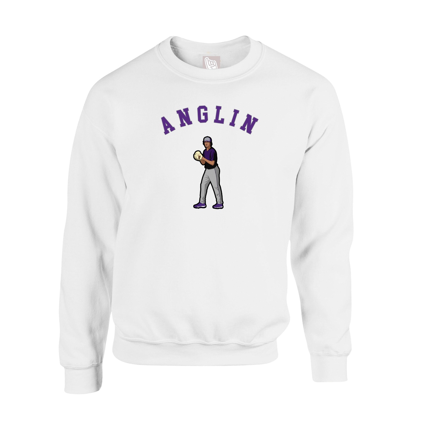 Fleece Crew — Shirsey Arch in White