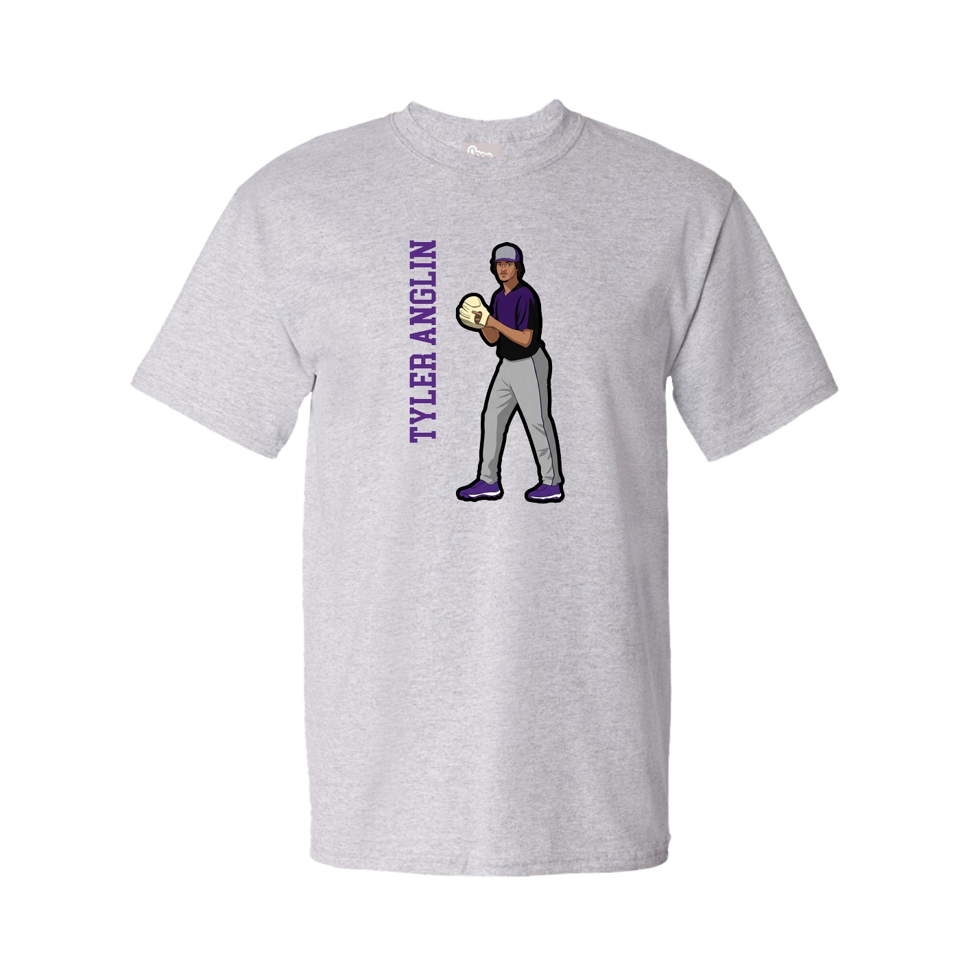 Tee — Name Vertical in Grey