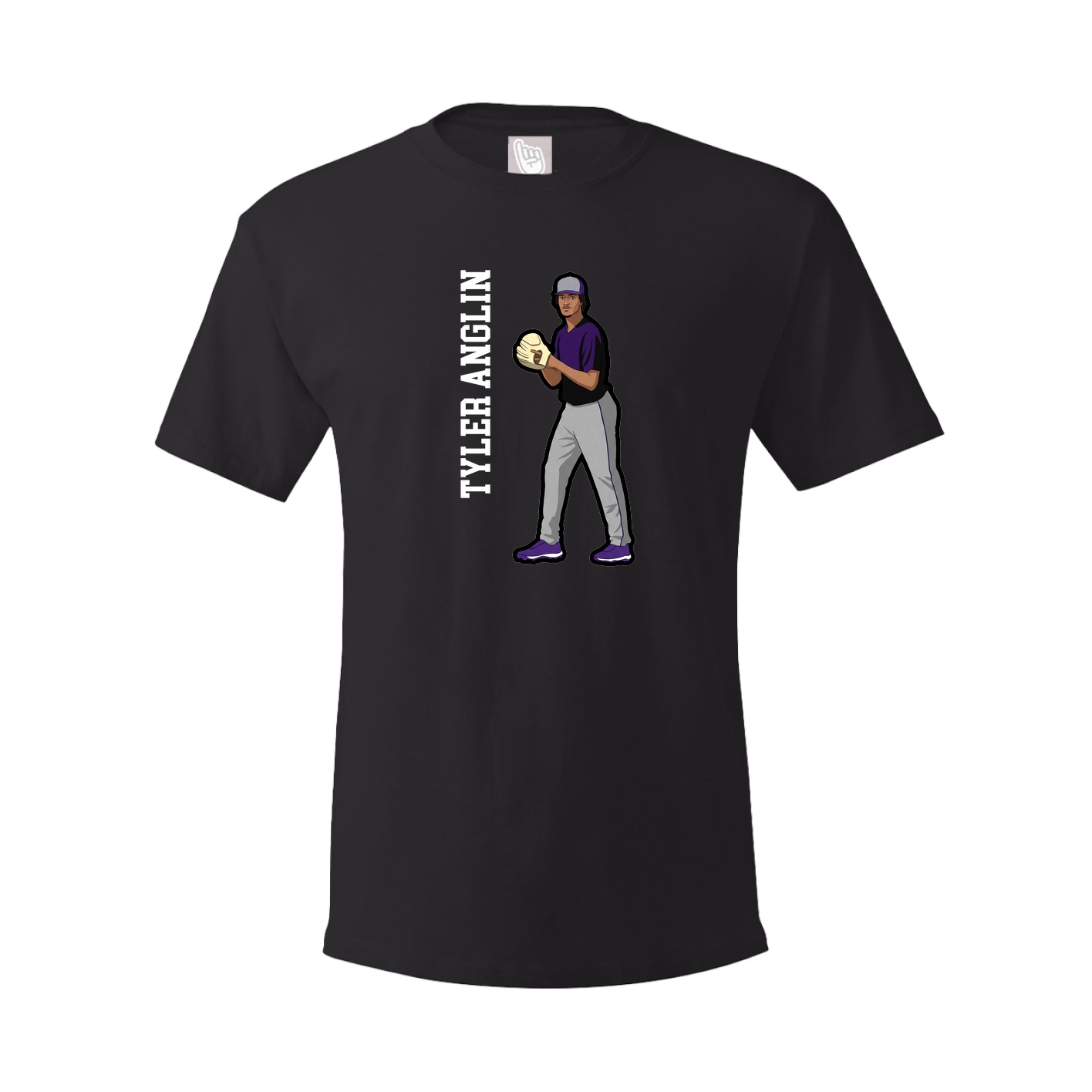 Youth Tee — Name Vertical in Black
