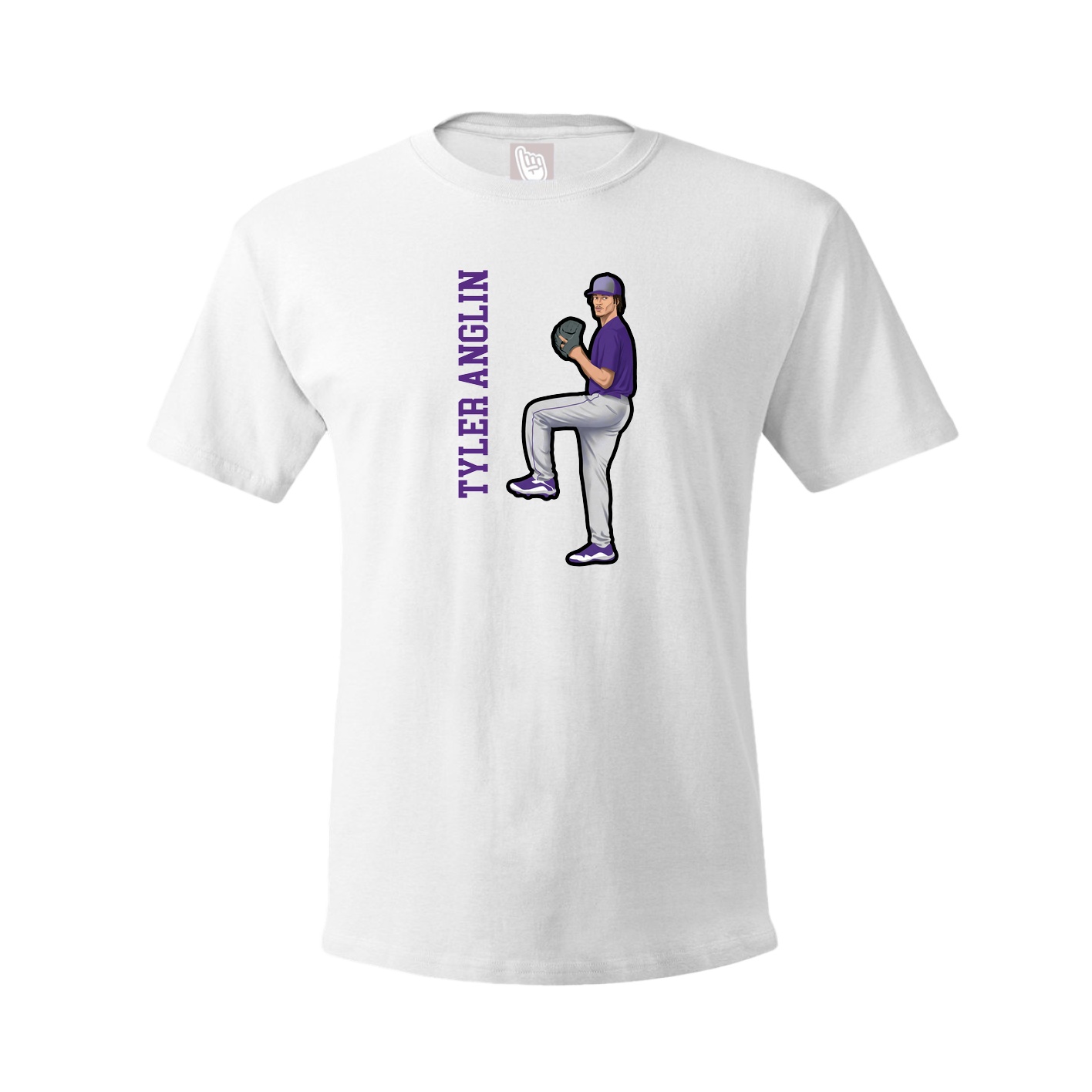 Tee — Name Vertical in White
