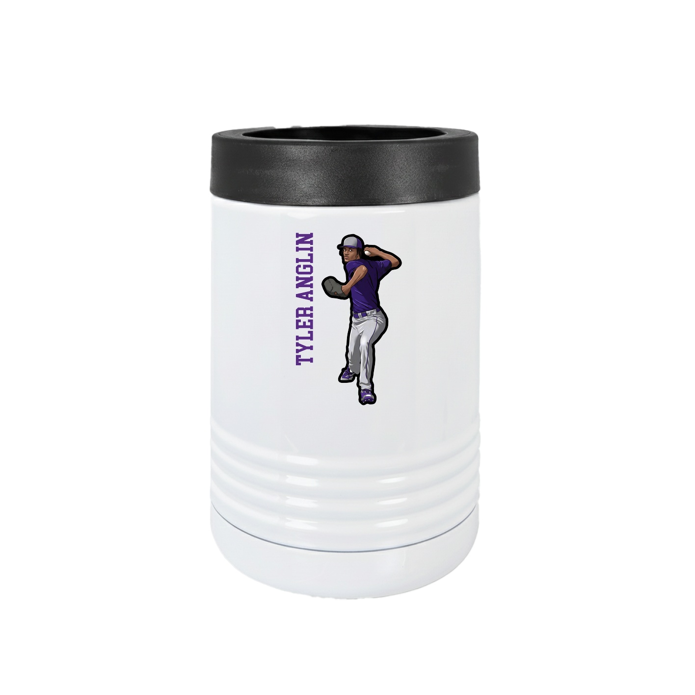 Beverage Holder — Name Vertical in White