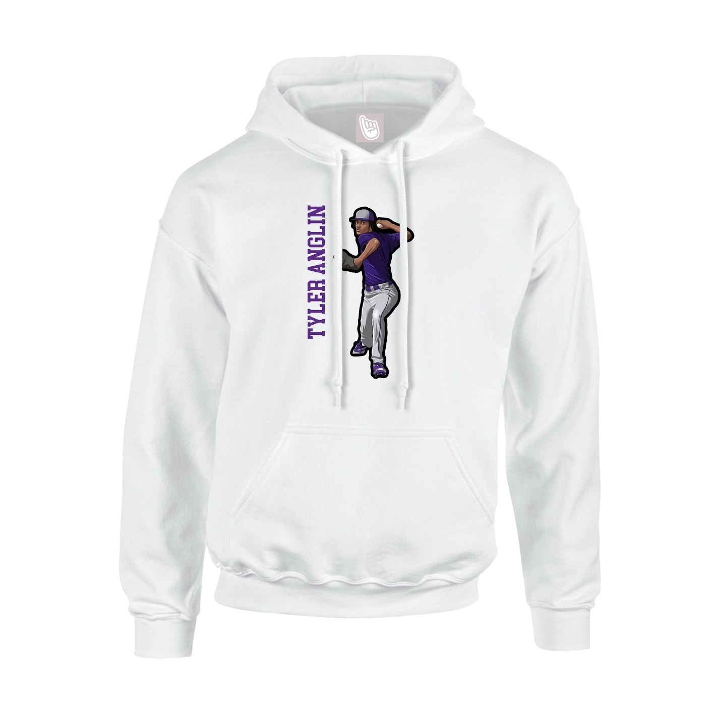 Hoodie — Name Vertical in White