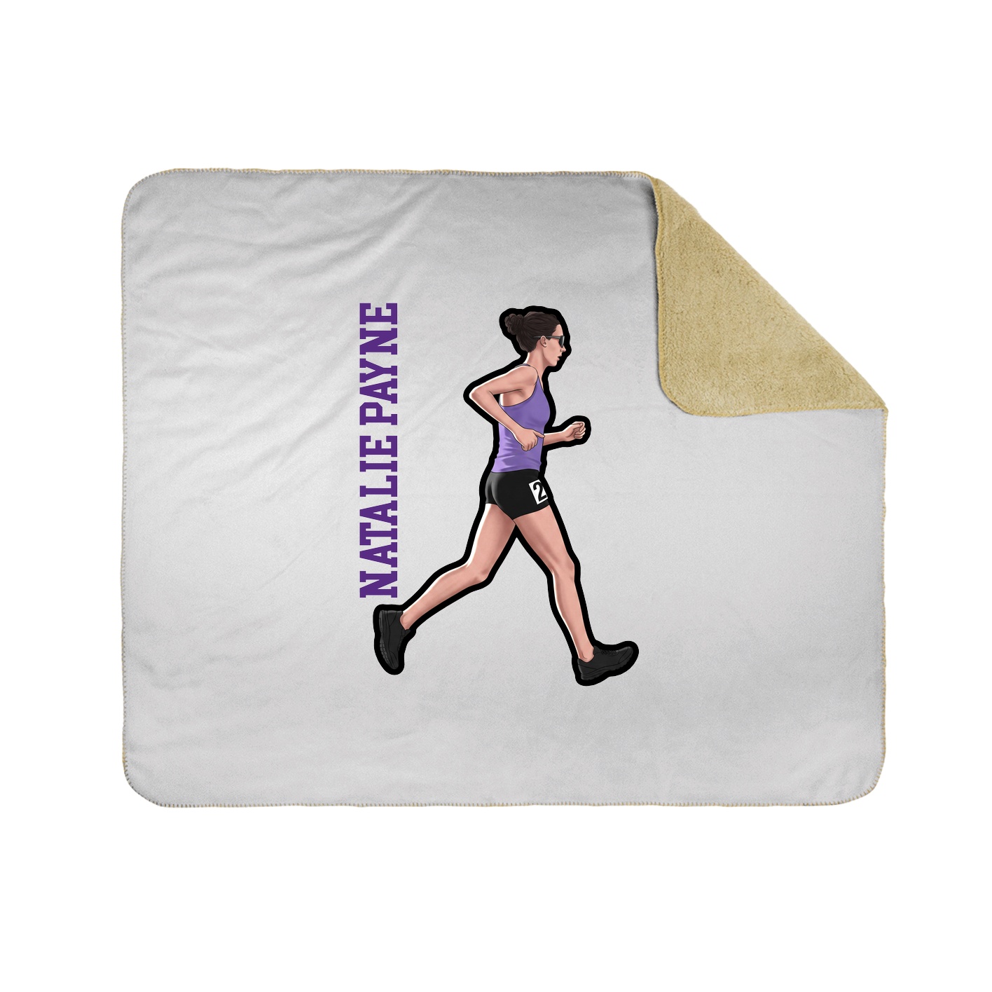 Throw Blanket — Name Vertical in White