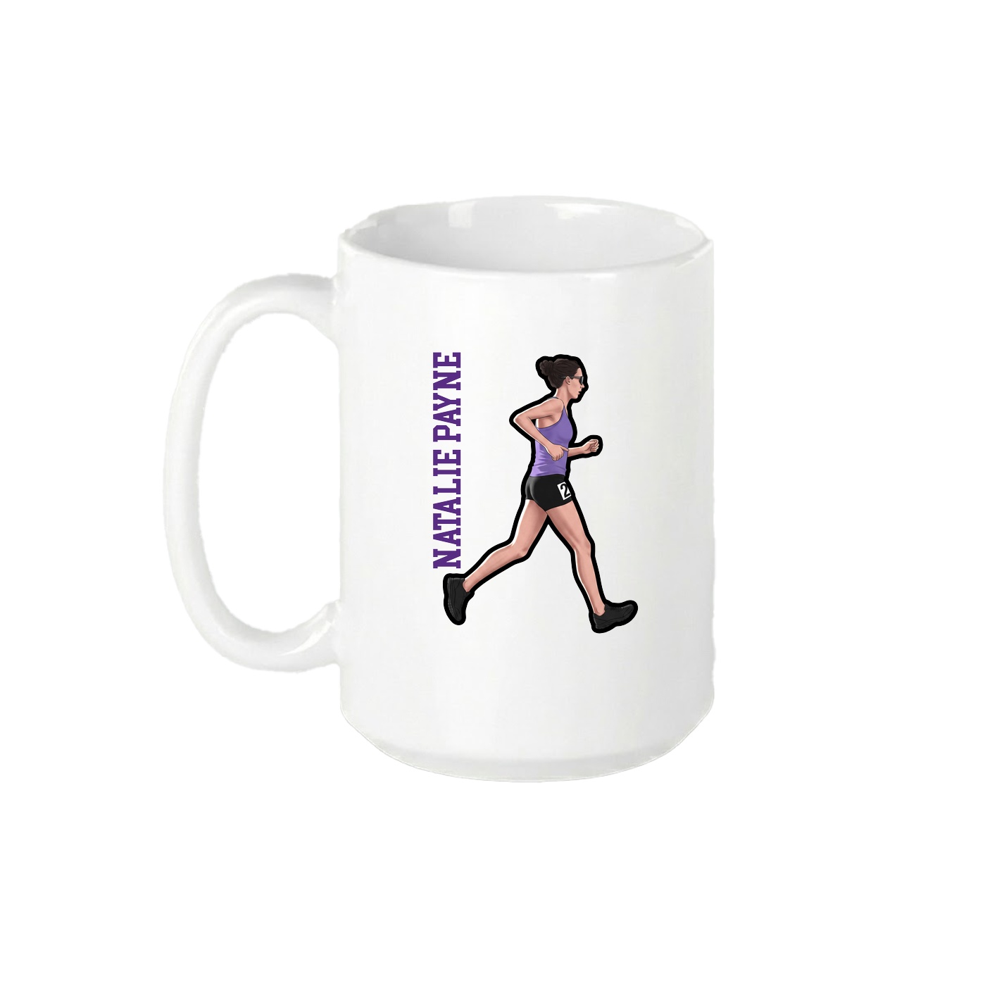 15oz Coffee Mug — Name Vertical in White