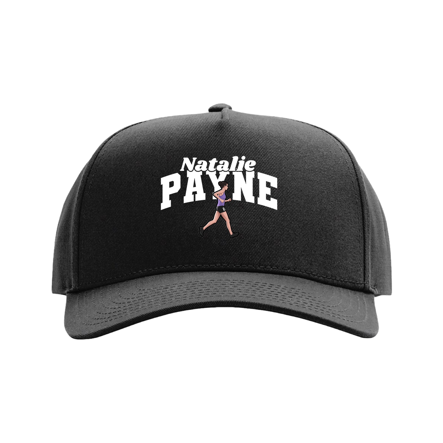 Full Fabric Five-Panel Champ Cap — Signature Arch in Black