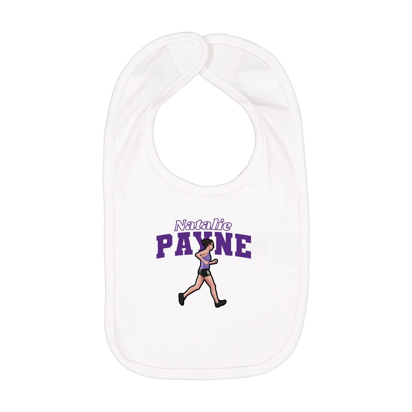 Infant Bib — Name Arch in White