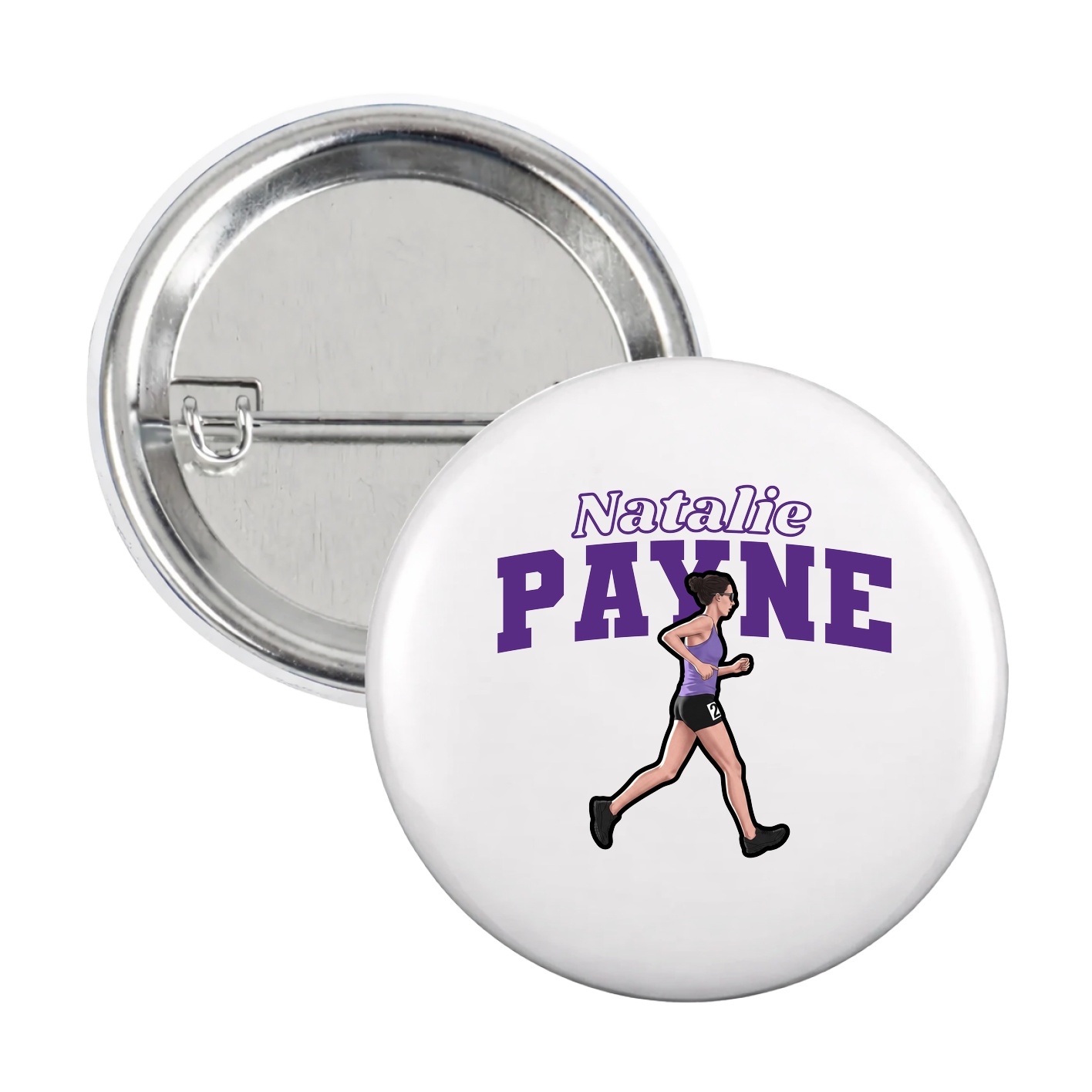 Game Day Button — Name Arch in White