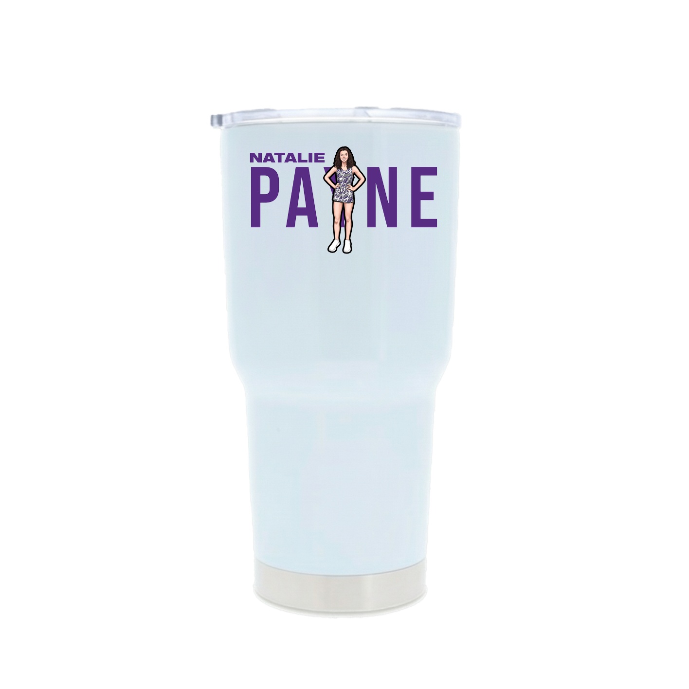 30oz Stainless Steel Tumbler — Player Name in White