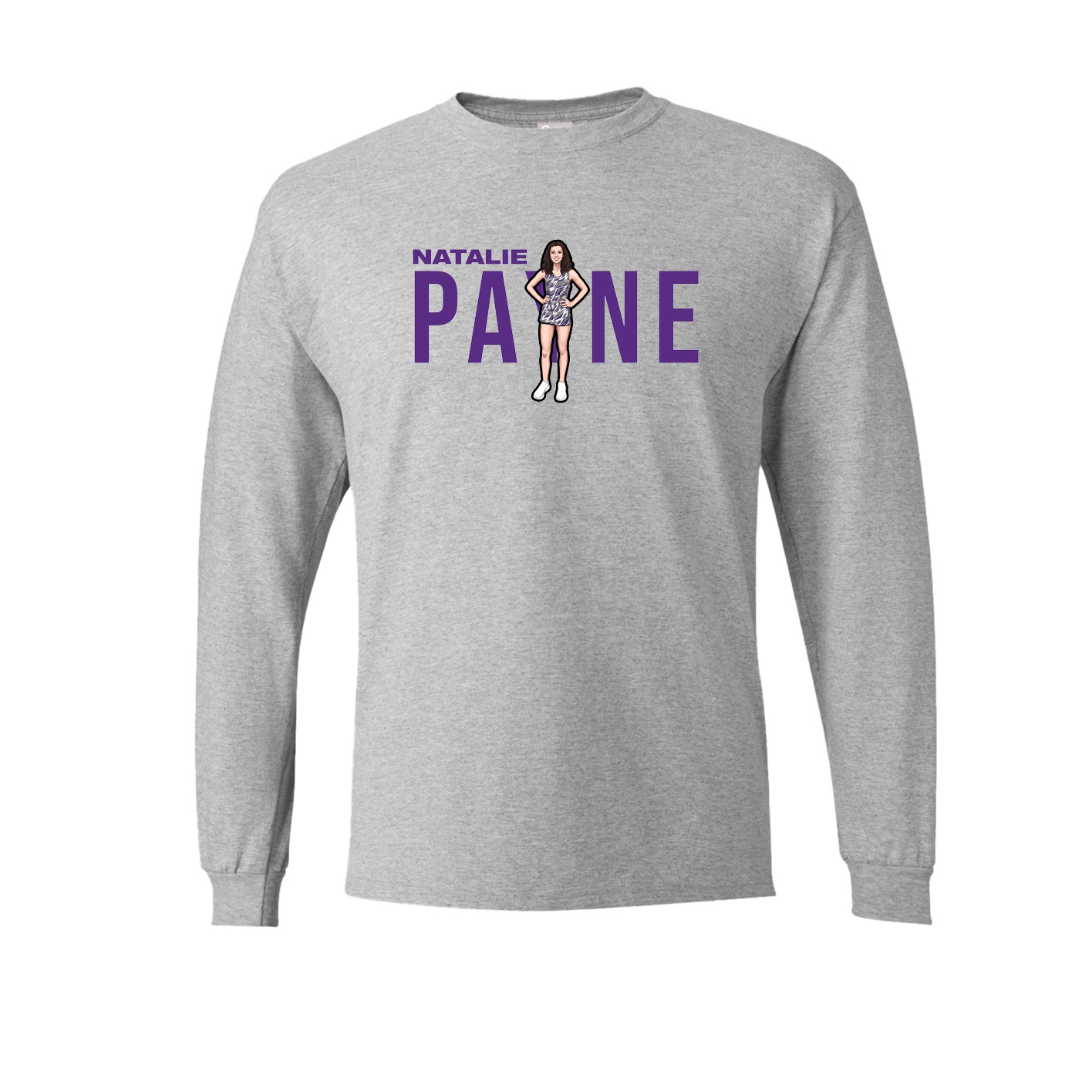 Long Sleeve Tee — Player Name in Grey
