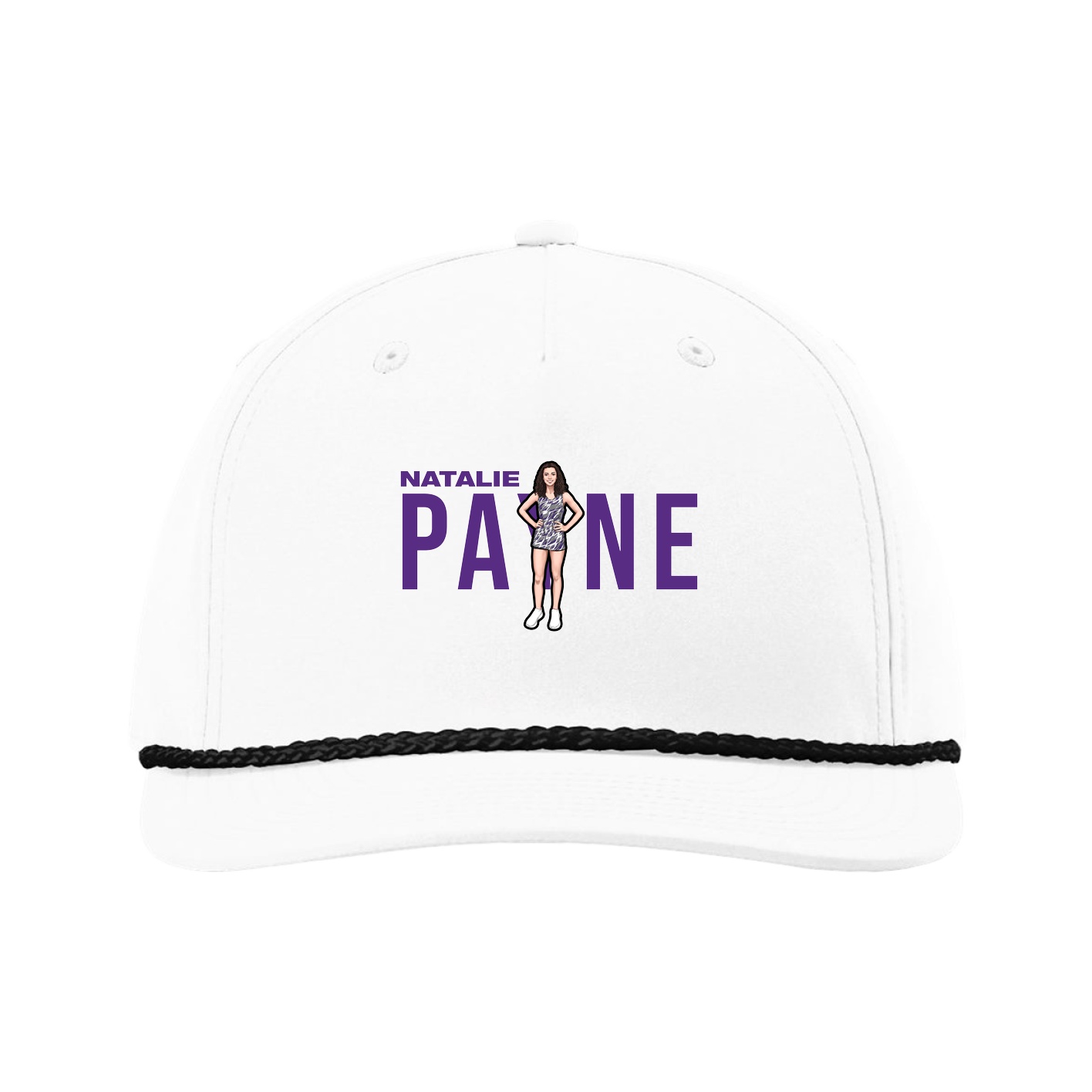 Five-Panel Classic Rope Cap — Player Name in White